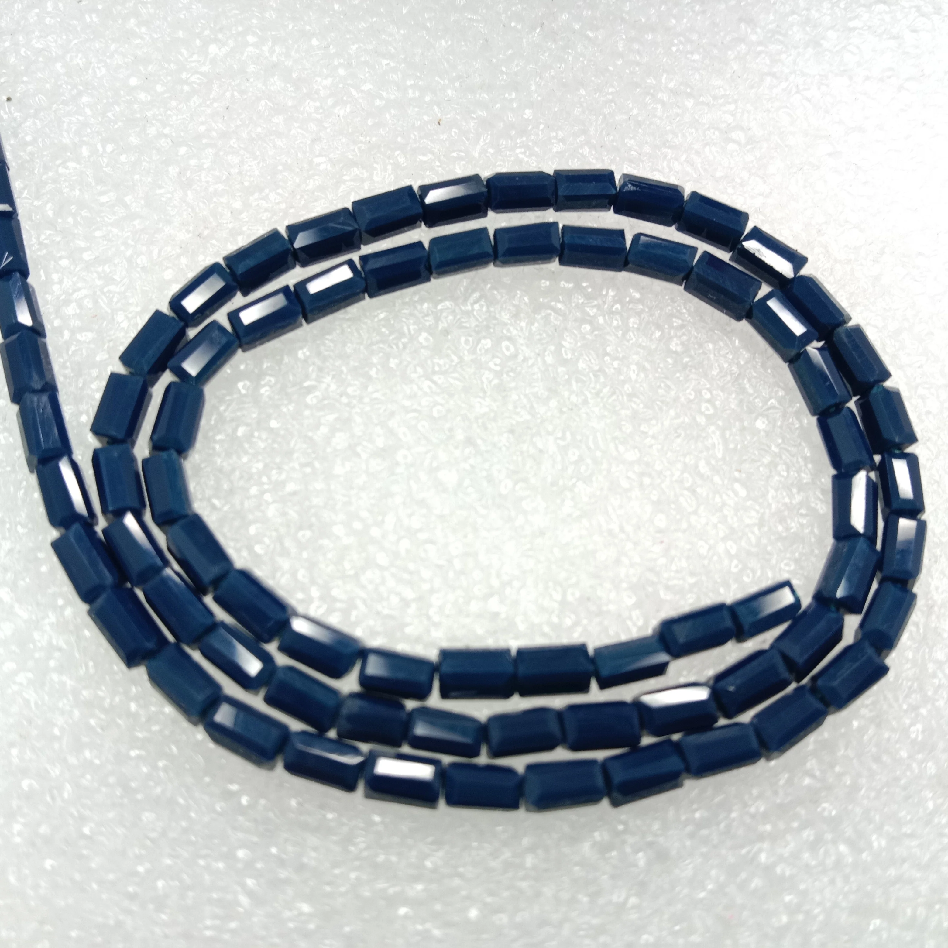high quality dark blue Retargel shape crystal beads 3x6mm 1 string