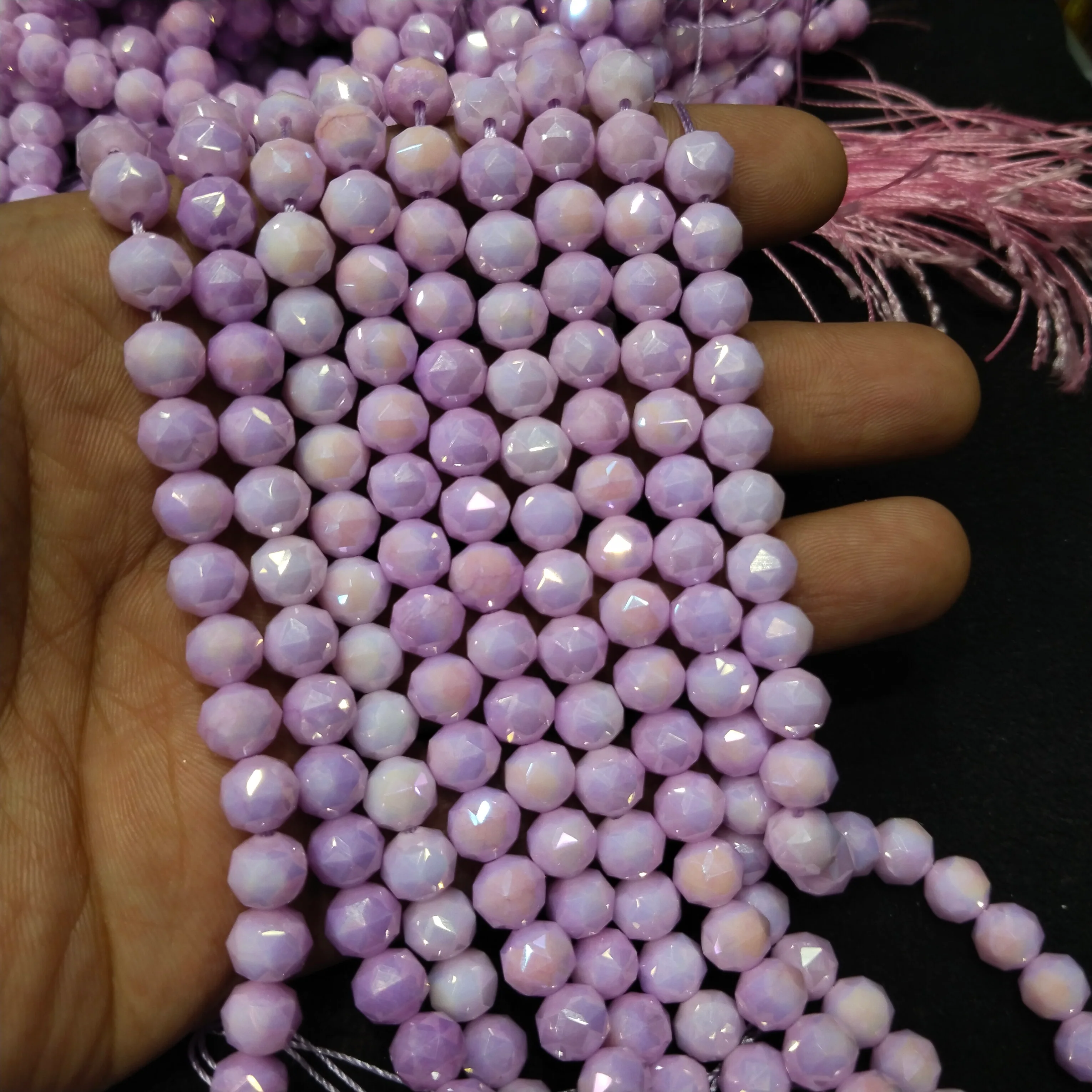 Purple high quality football crystal beads