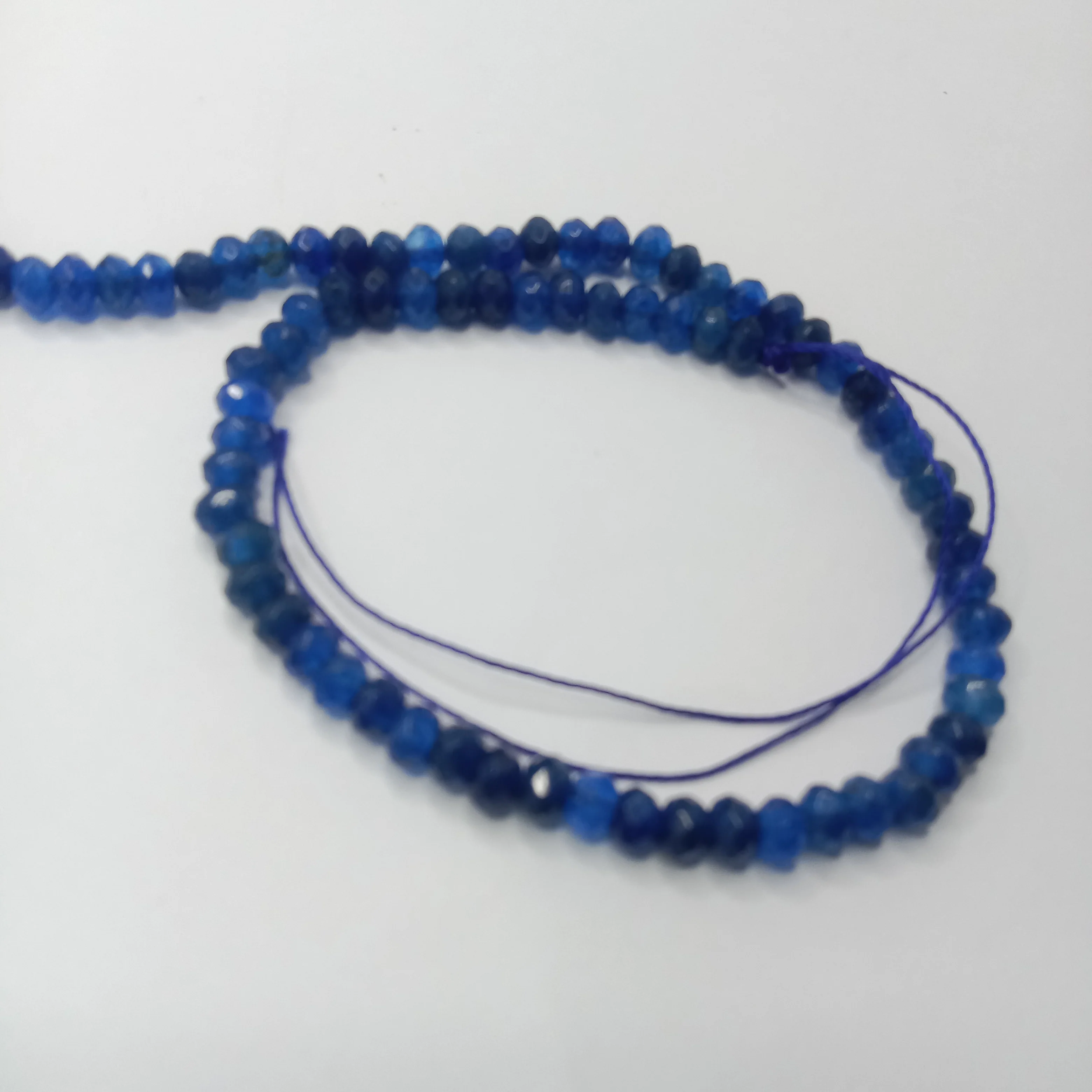 Dark blue High Quality agate Rondell Beads 4mm 1 string