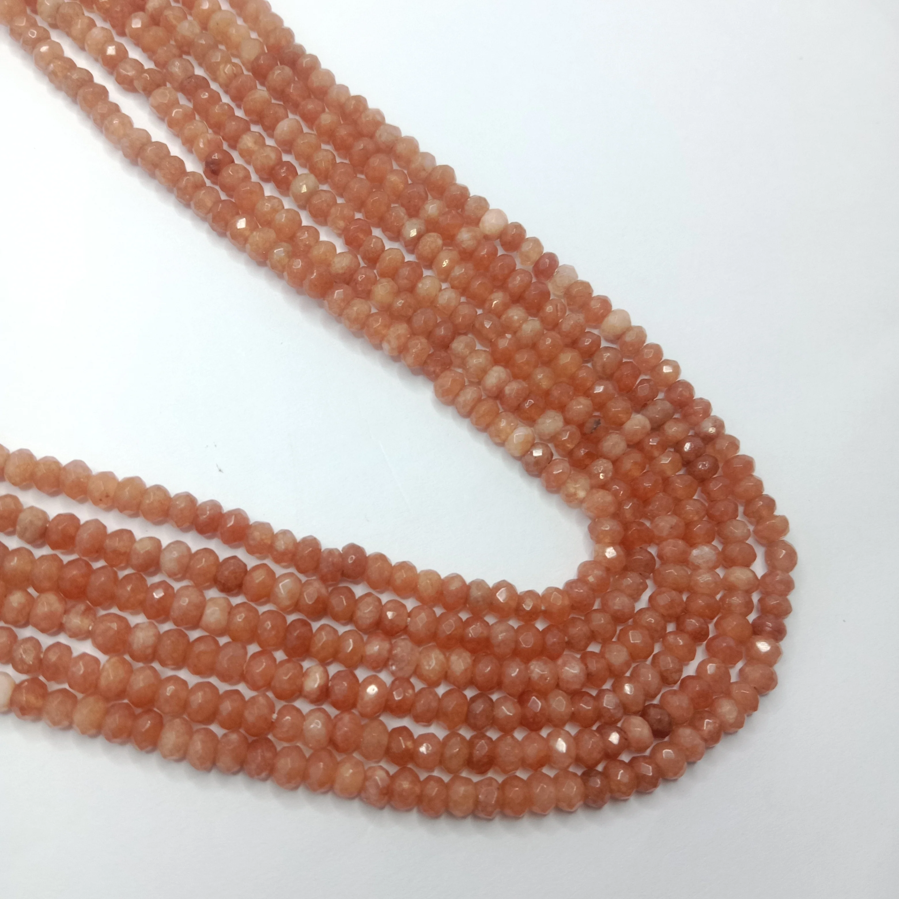 Orange High Quality agate Rondell Beads  4mm 1 string