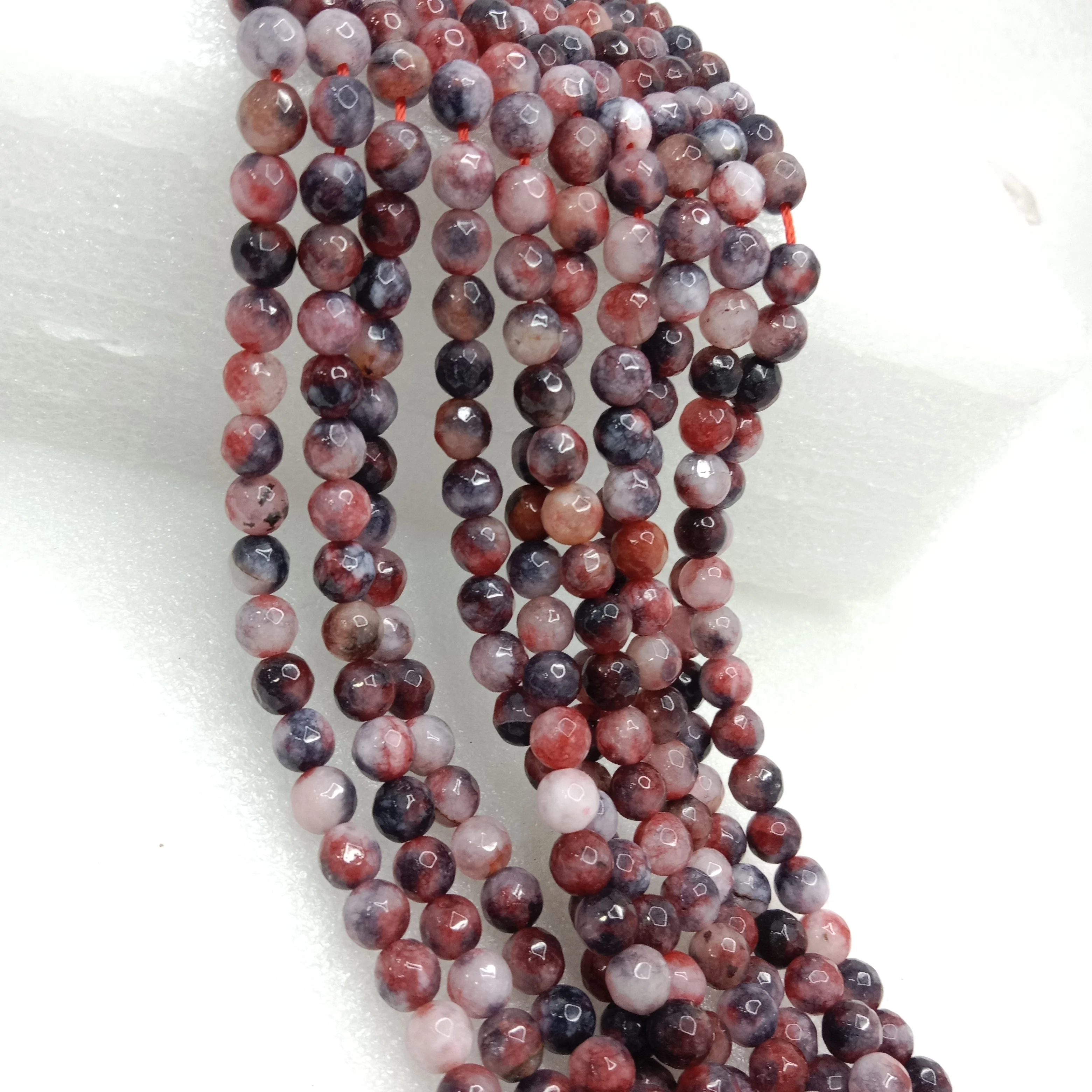 Shaded pink High Quality agate Round Beads 6mm 1 string(60pcs)