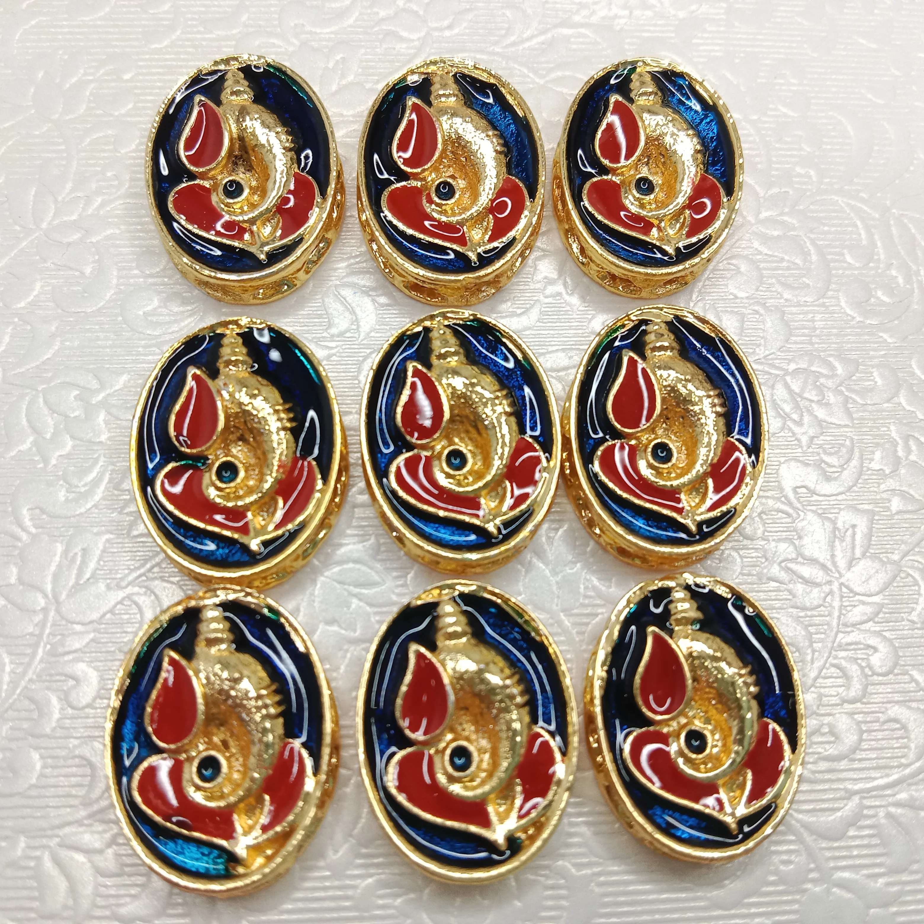 Meenakari Ganpati pendant kundan connectors 10pcs