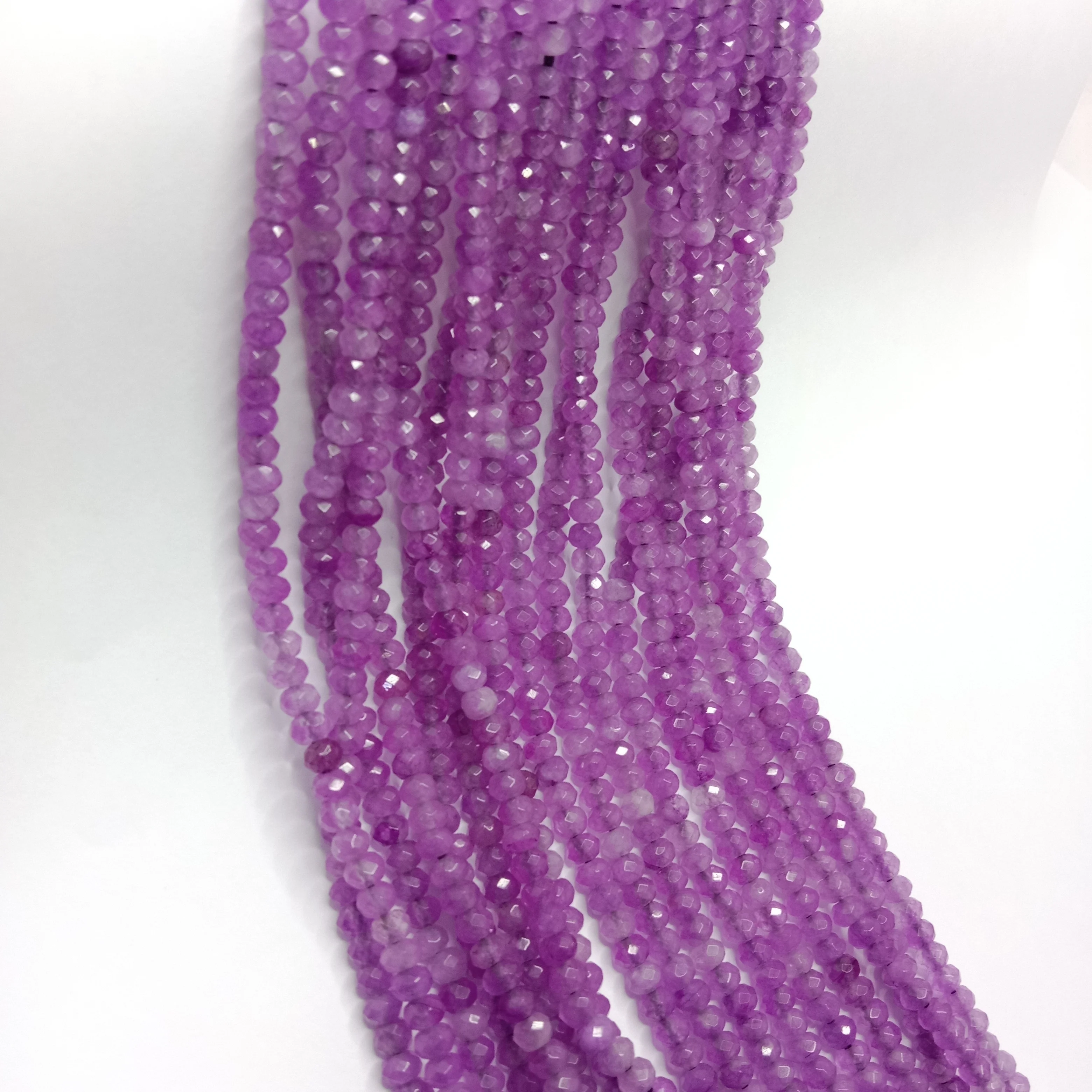 Shaded purple High Quality agateRondell Beads  4mm 1 string