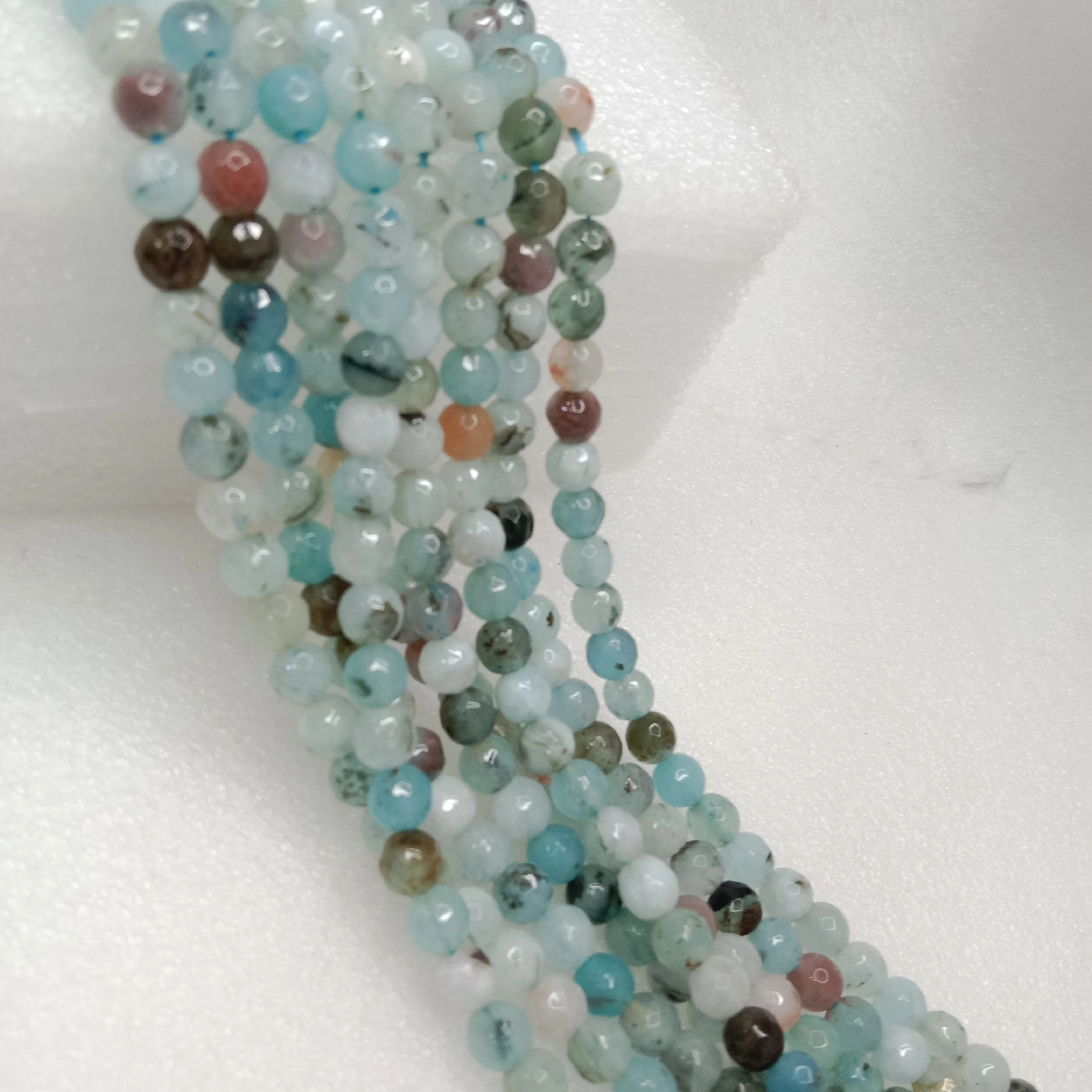 Light blue shaded  High Quality agate Round Beads 6mm 1 string(60pcs)