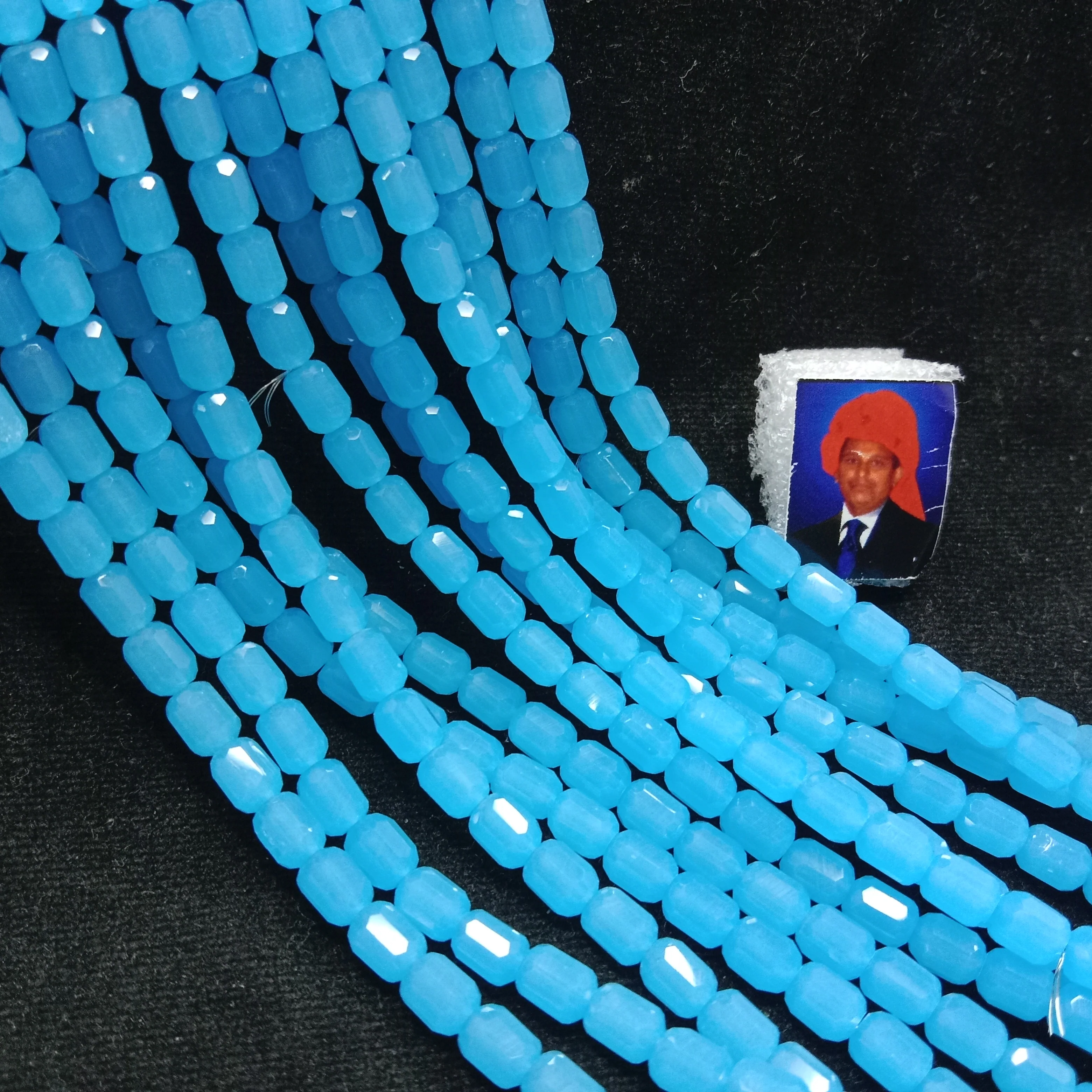 high quality light blue crystal beads 5x5mm 1 string