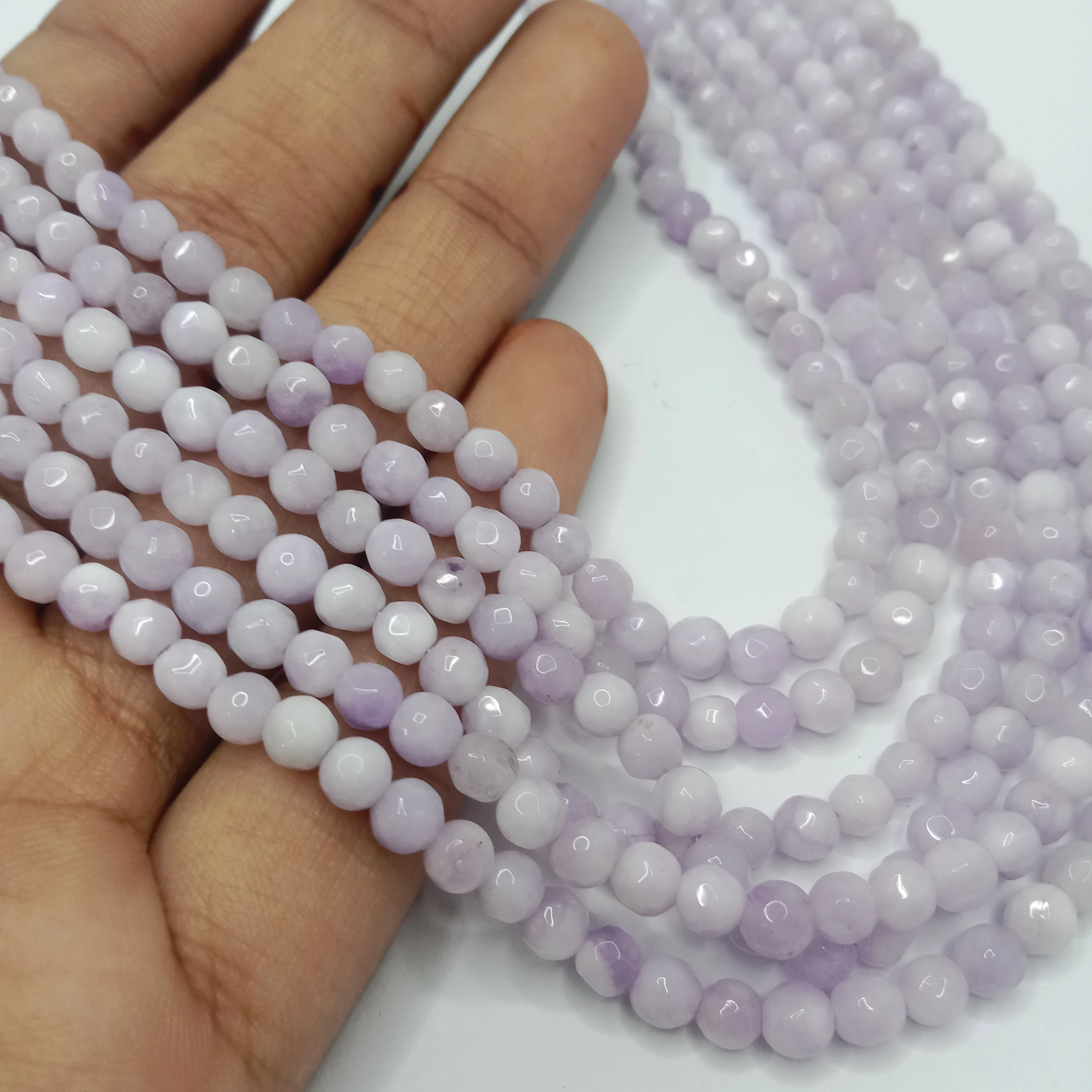 Sea purple High Quality agate Round Beads 4mm 1 string