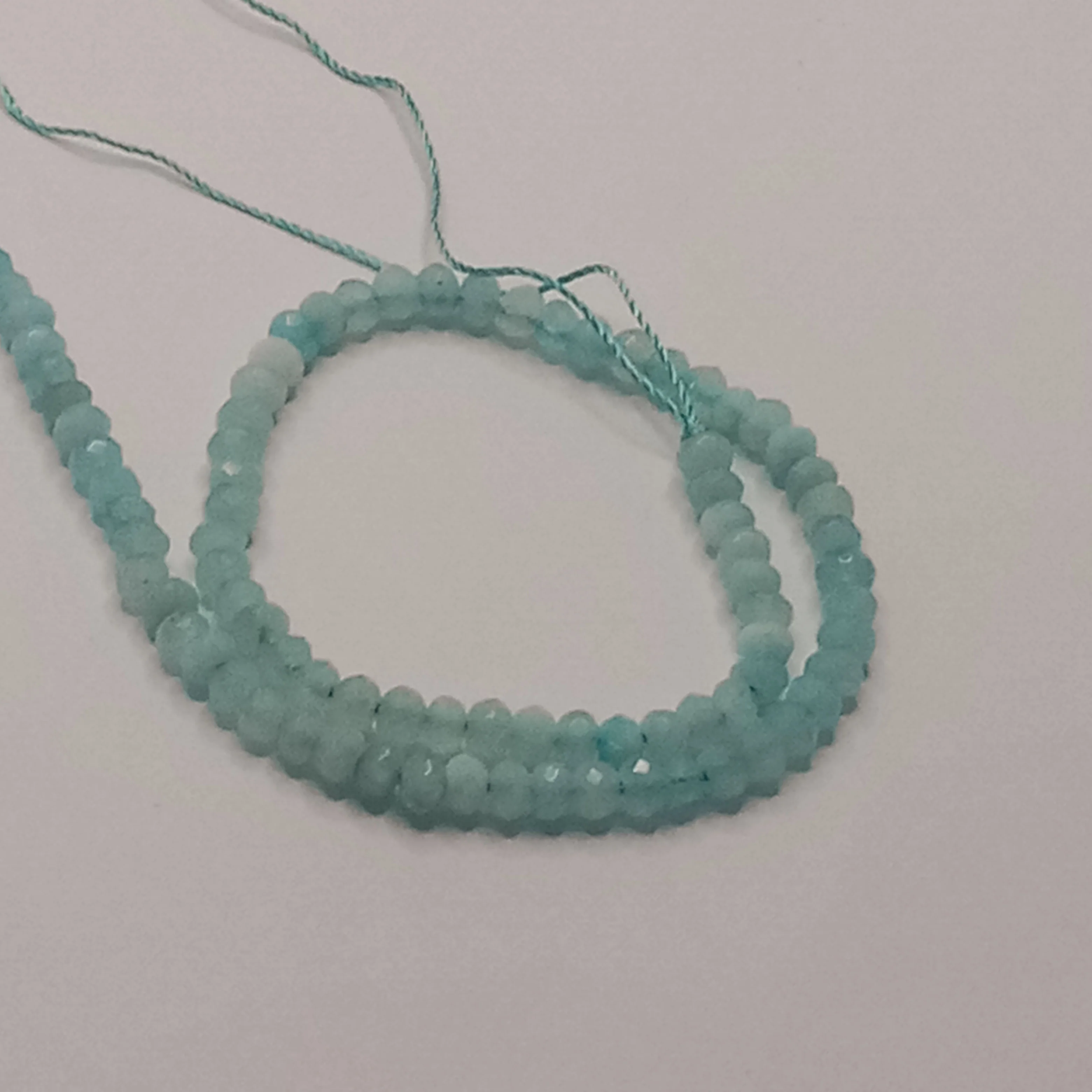 Sea blue High Quality agateRondell Beads  4mm 1 string