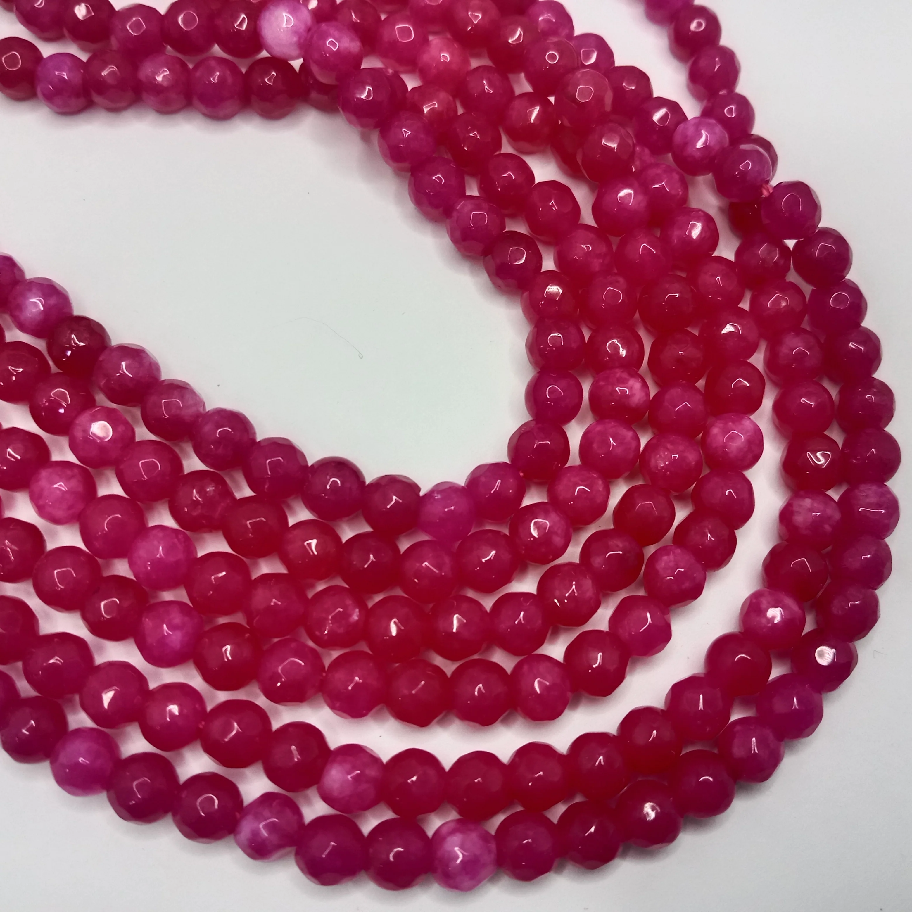 Rani pink High Qualityagate Round Beads 4mm 1 string