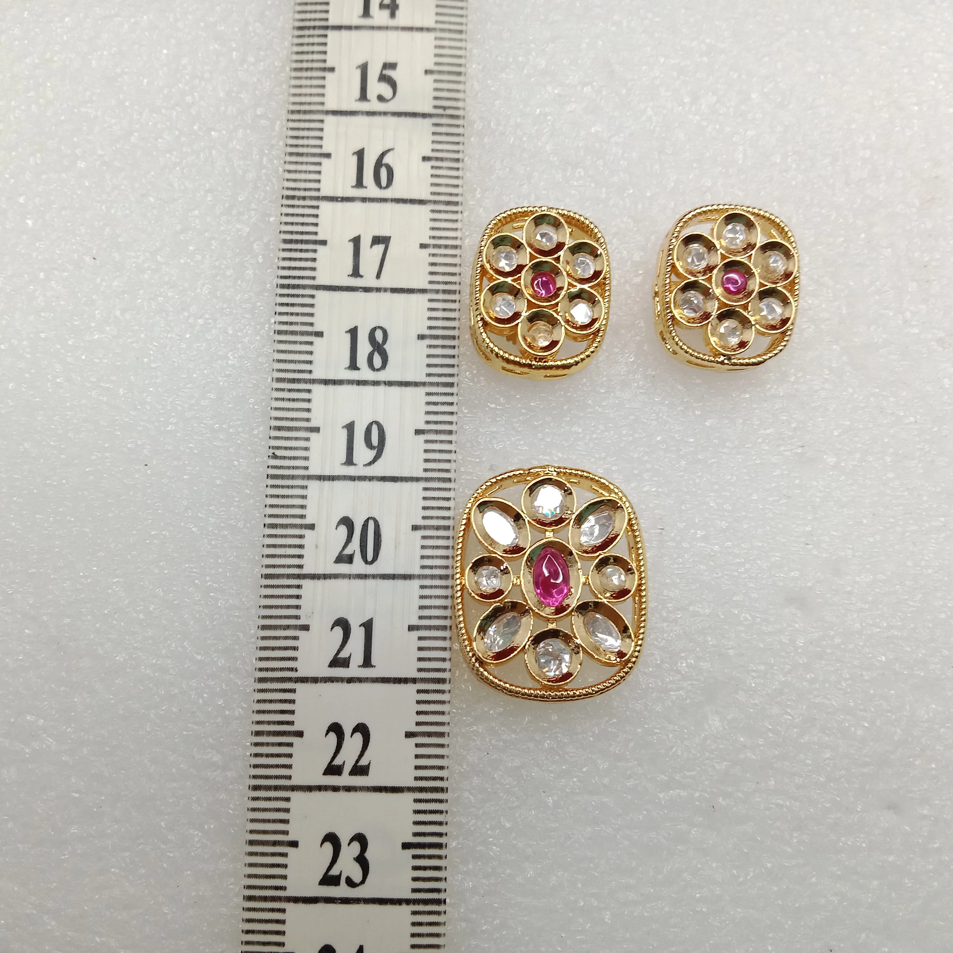 Dark pink (1set) high quality kundan pendant set  26mm(2cm)