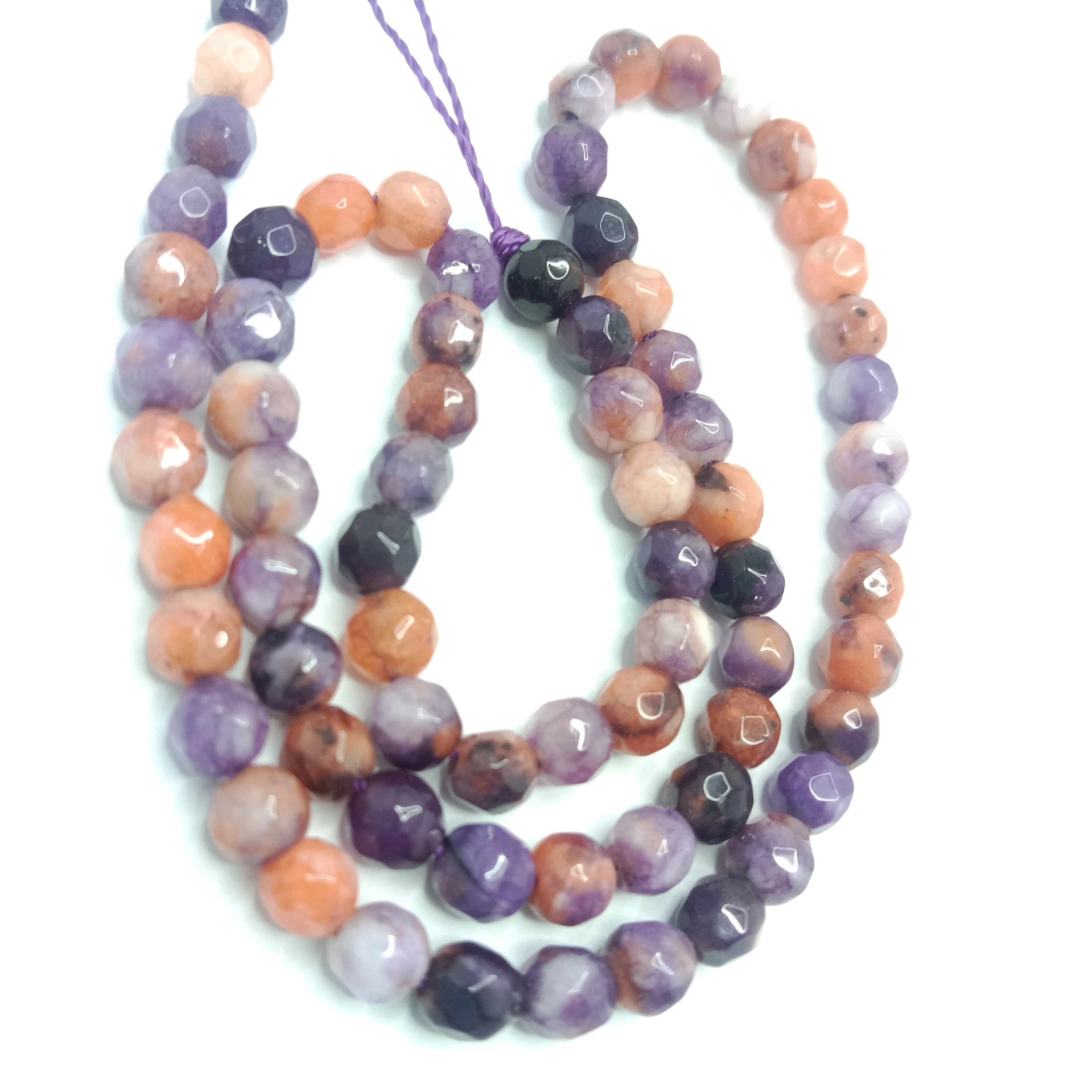 Multi colour High Quality agate Round Beads 4mm 1 string