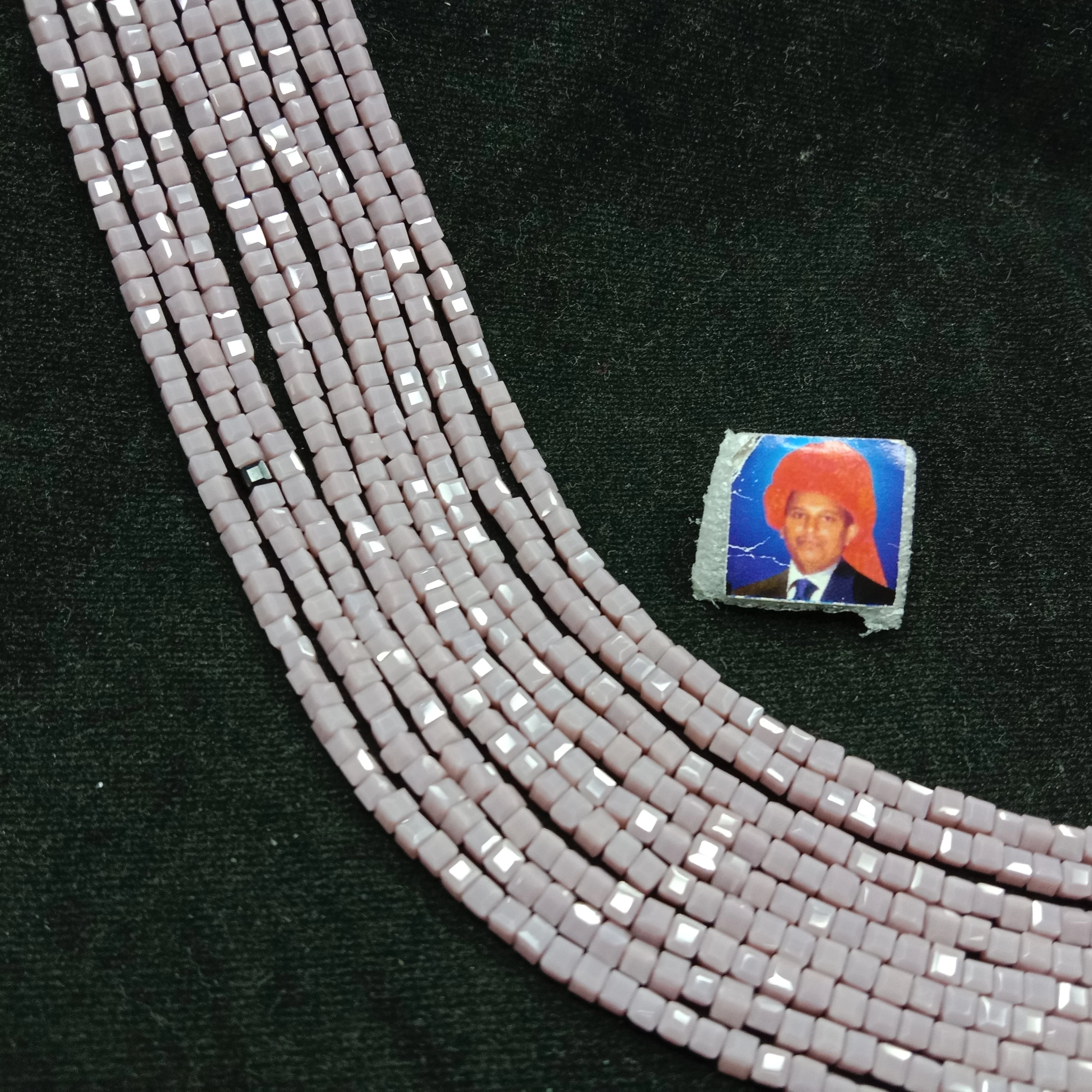 high quality purple square shape crystal beads 3mm 1 string