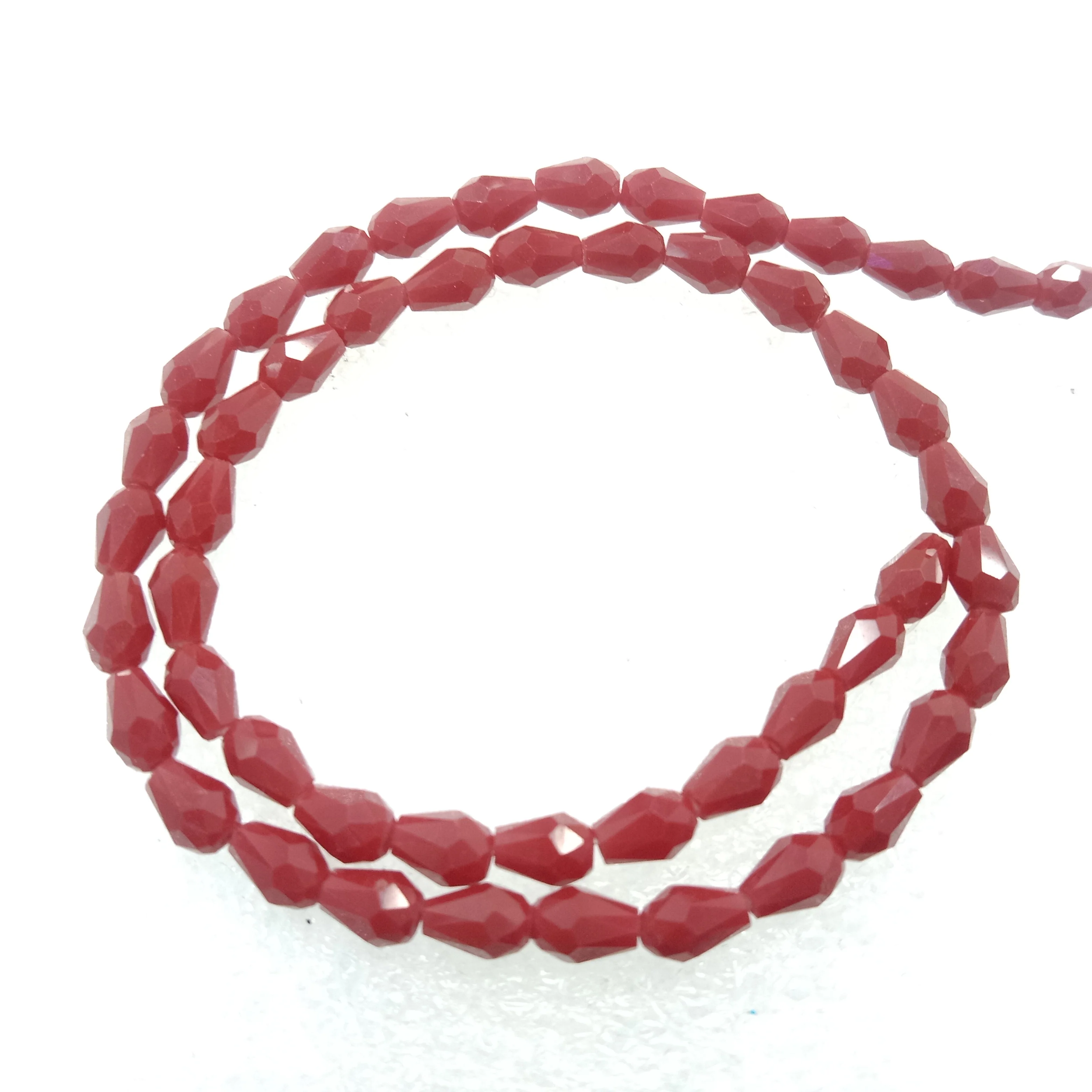 high quality dark red drop shape crystal beads 4x4mm 1 string