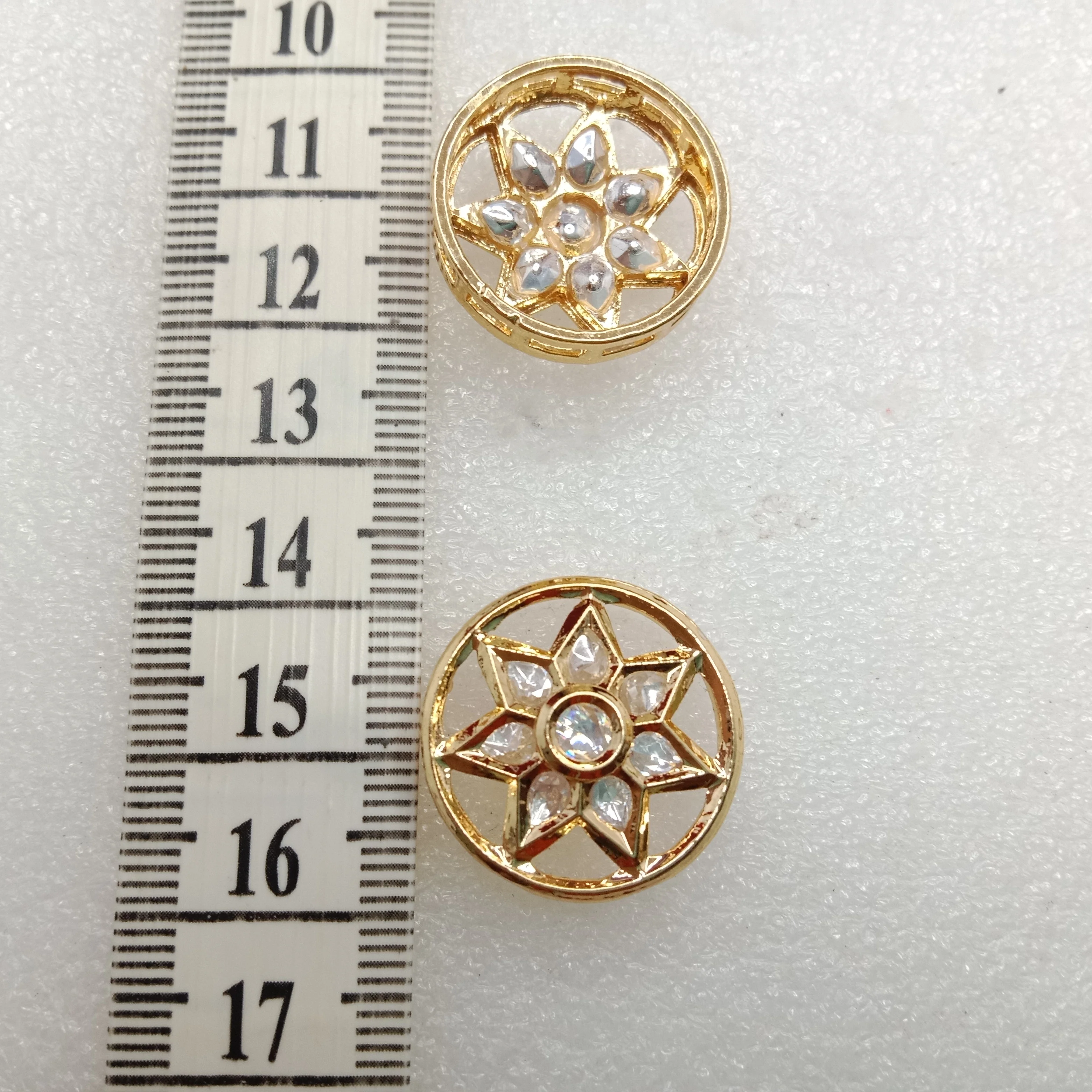 White (4pcs) high quality round shape kundan connectors 20mm(2cm)