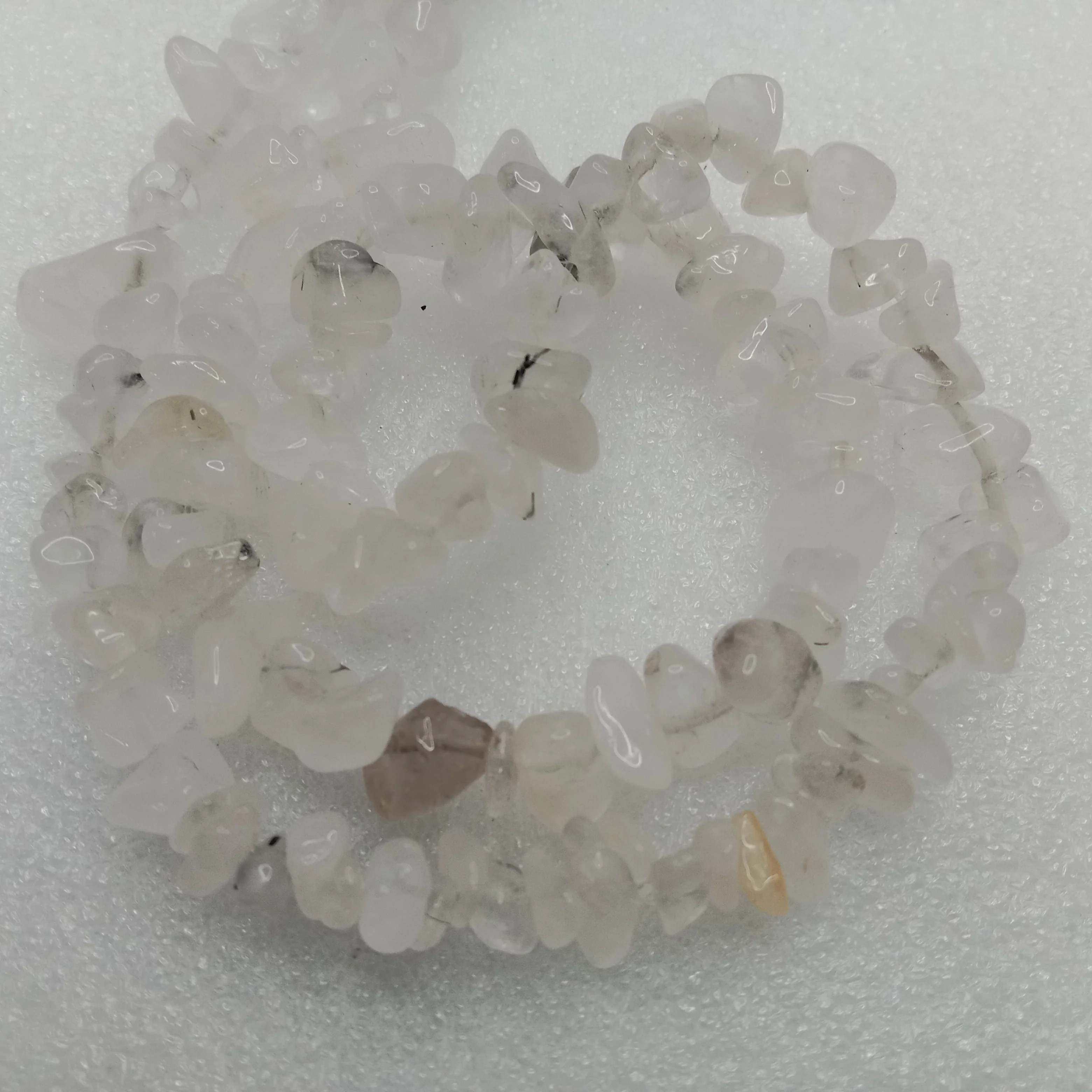 White crystal Uncut stone beads 1 string