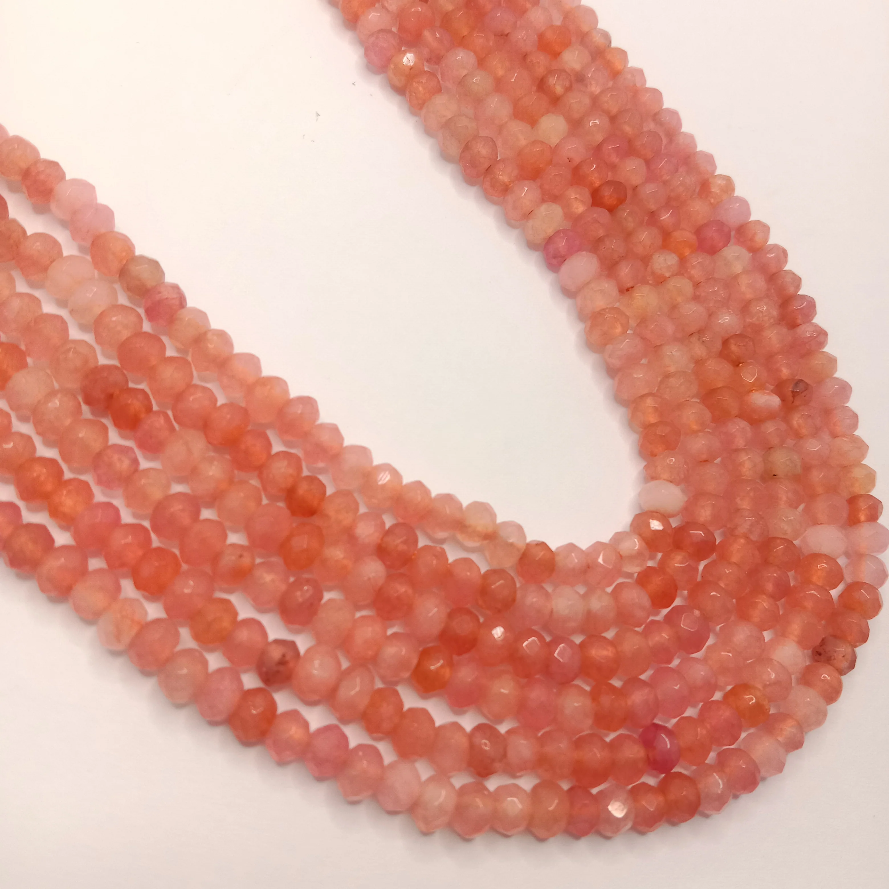 Sea orange  High Quality agateRondell Beads  4mm 1 string