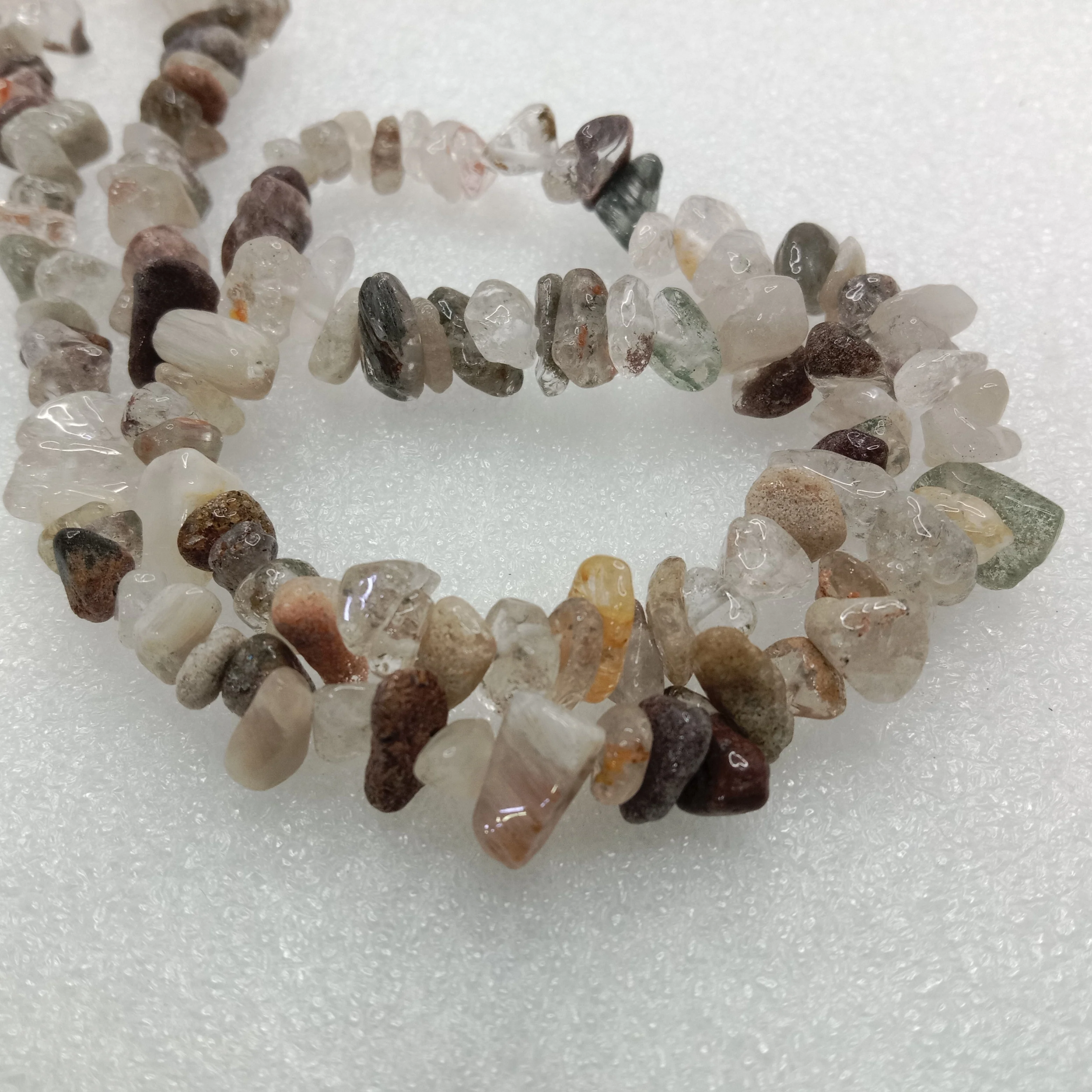 Amphibole quartz Uncut stone beads 1 string