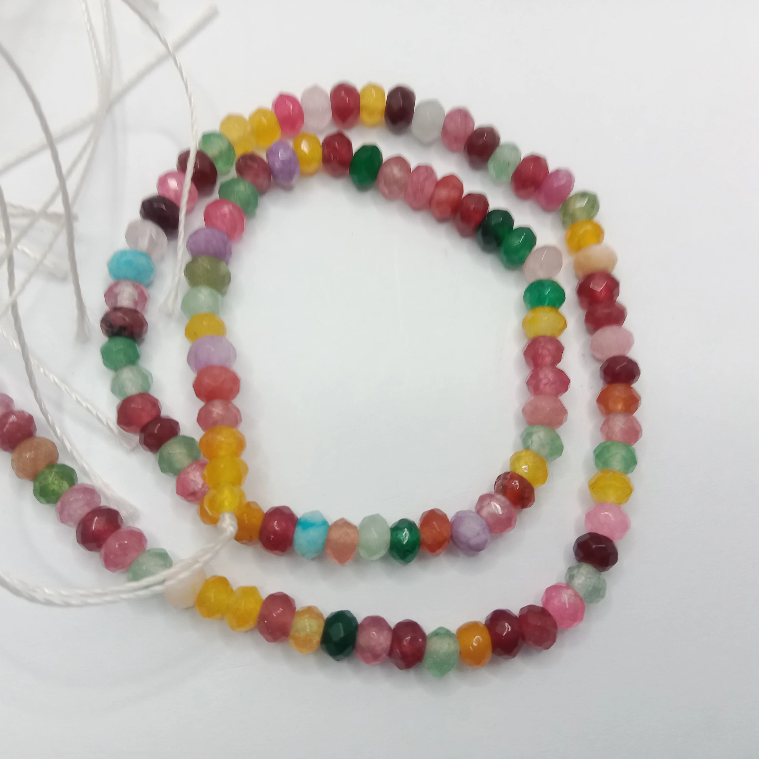 Shaded multi  High Quality agateRondell Beads  4mm 1 string