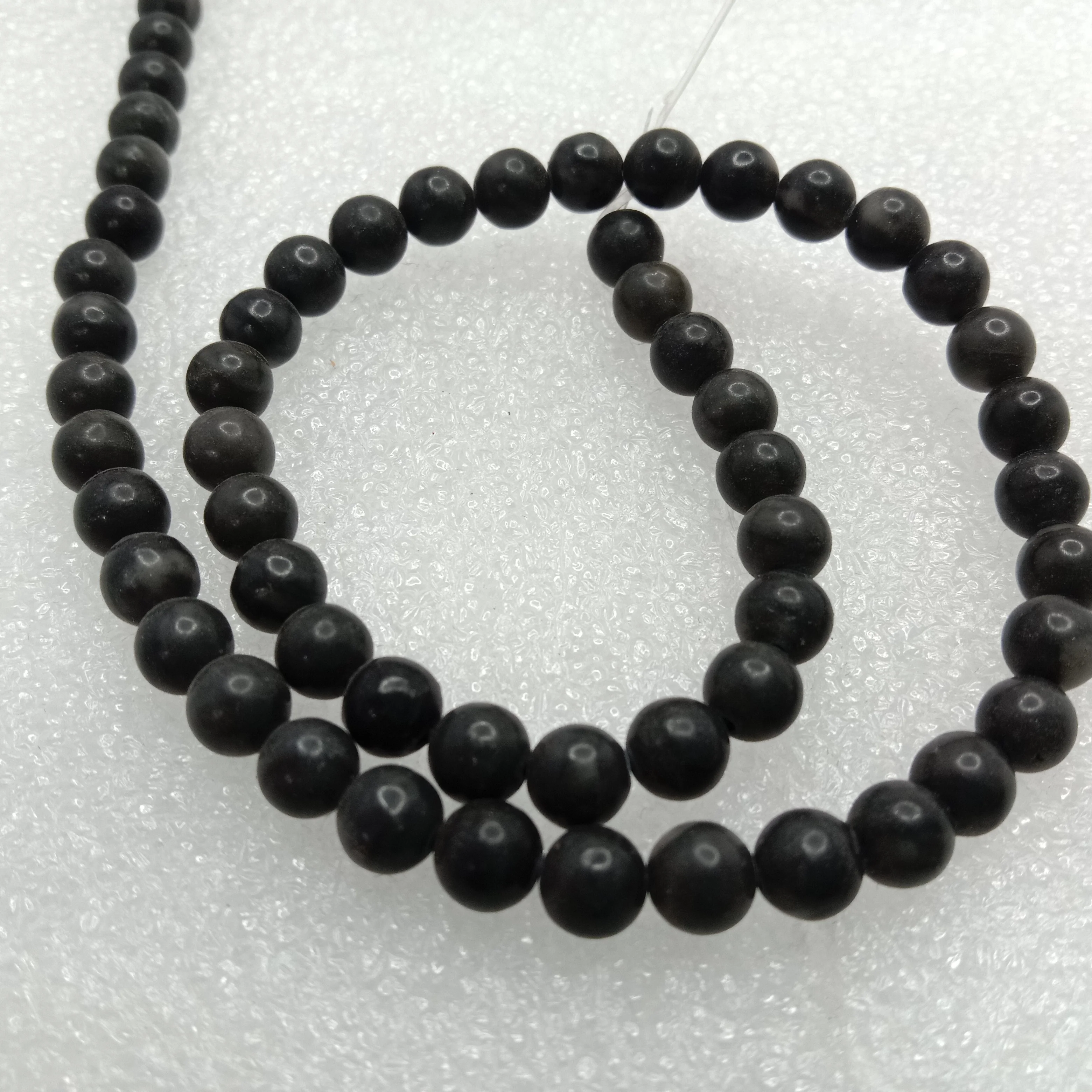 Shaded Gray 6mm plan agate beads 1 string