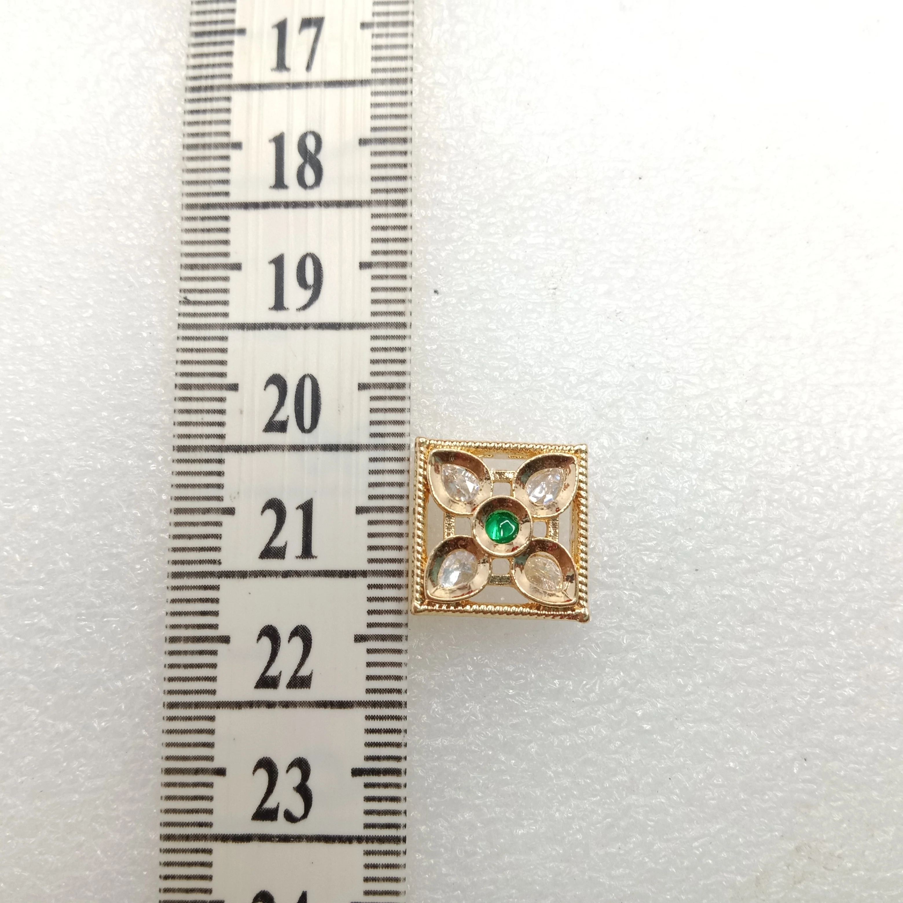 Dark green (6pcs) high quality kundan connectors 14mm(2cm)