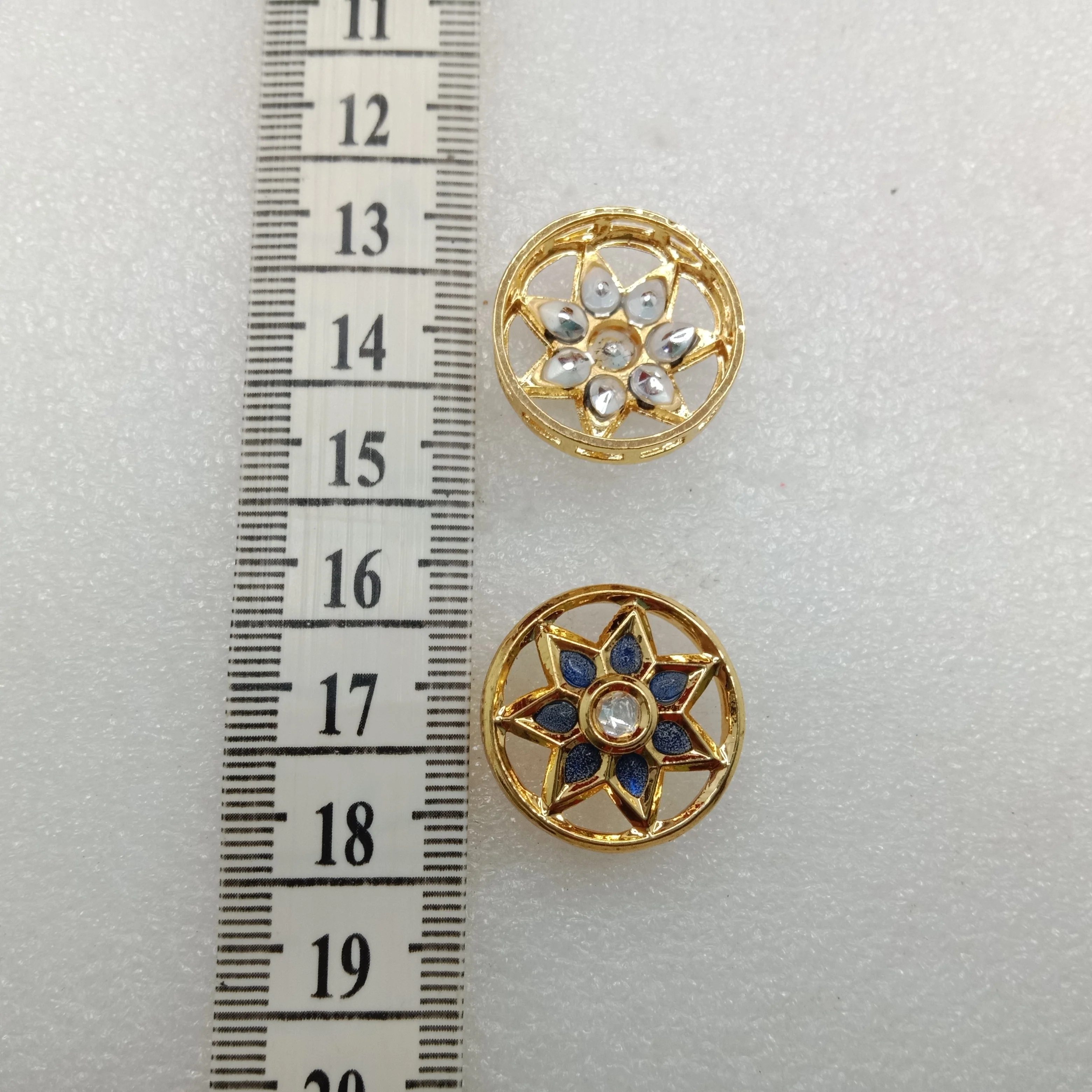 Dark blue(4pcs) high quality round shape kundan connectors 20mm(2cm)