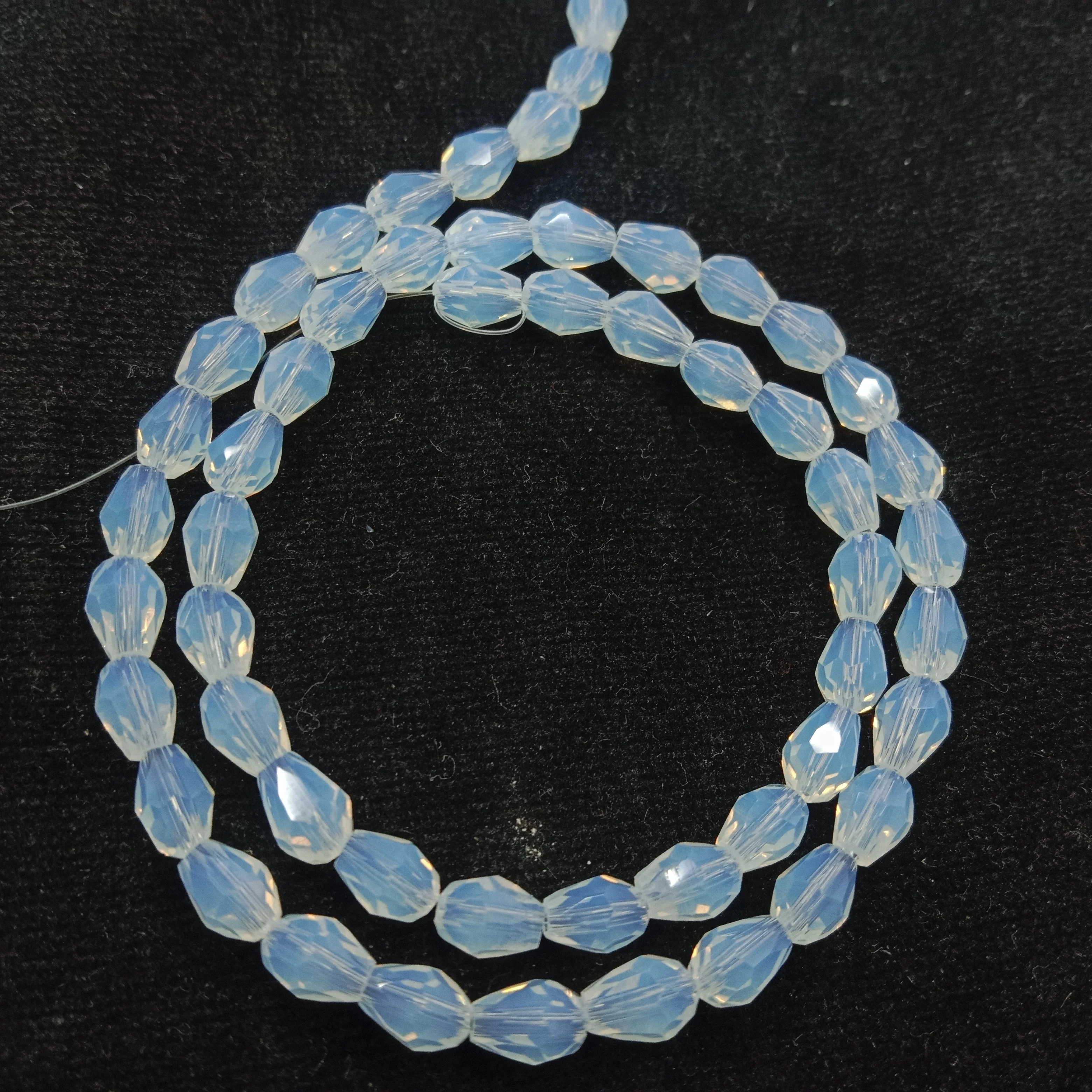 high quality white drop shape crystal beads 4x4mm 1 string