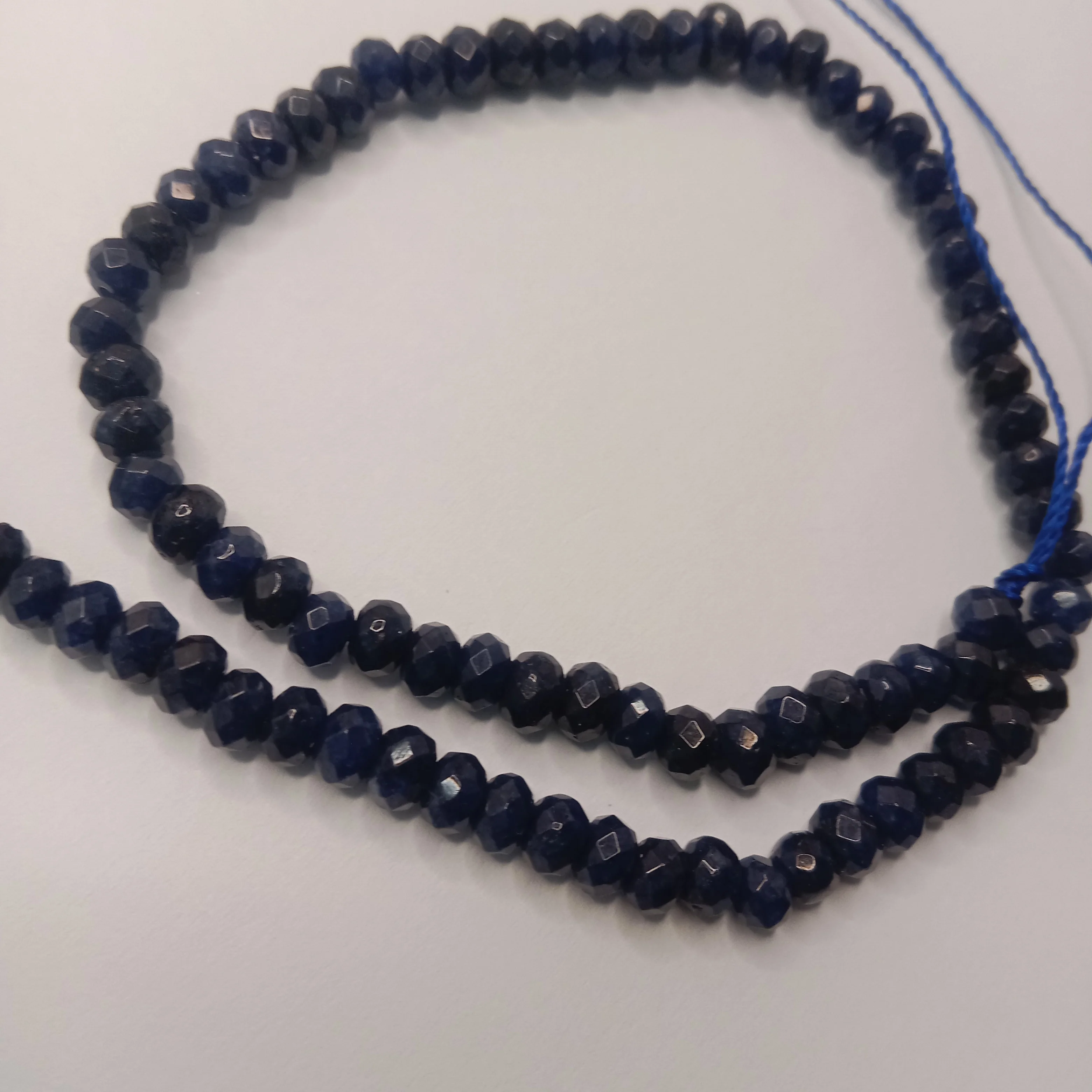 Blue High Quality agateRondell Beads  4mm 1 string
