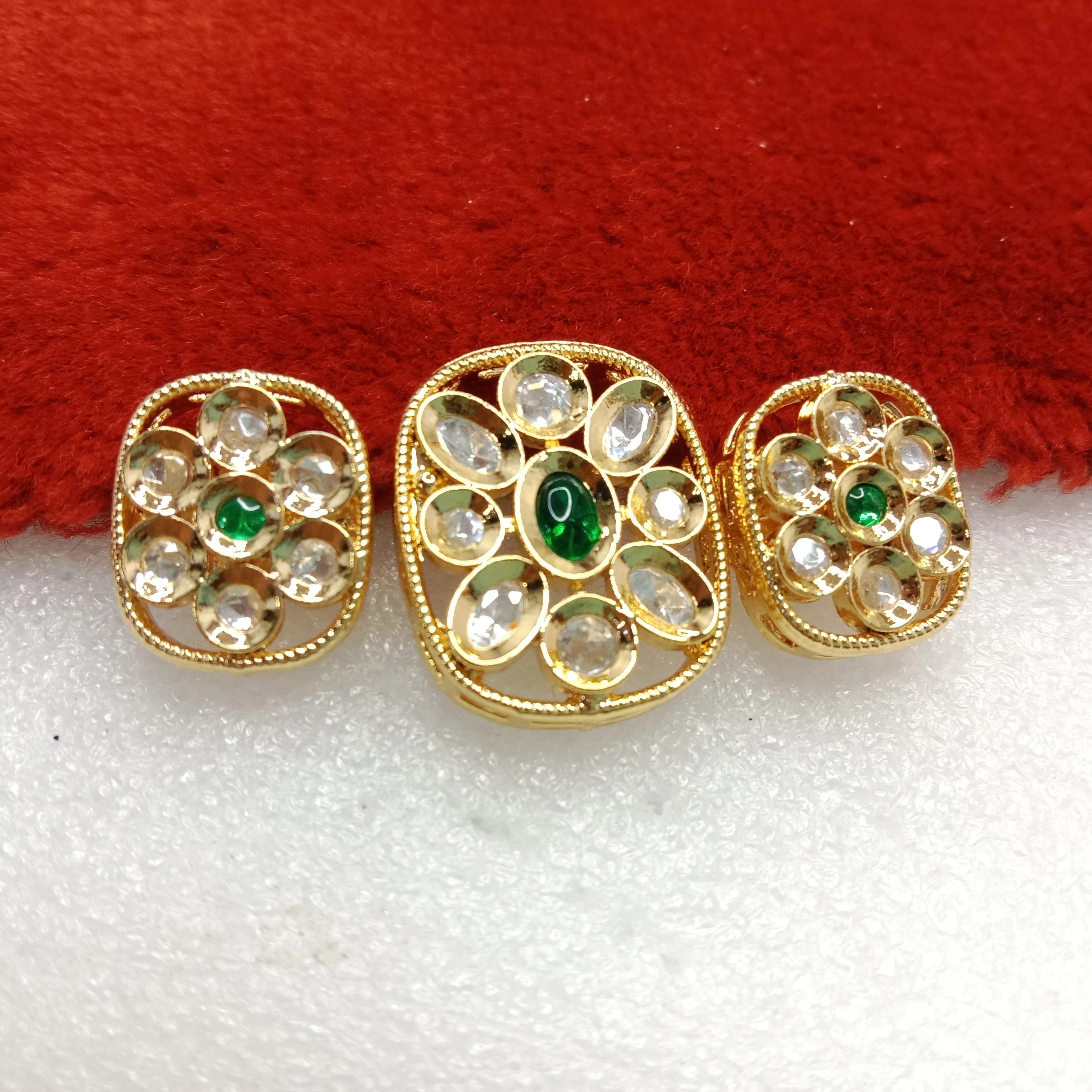 Dark green (1set) high quality kundan pendant set  26mm(2cm)
