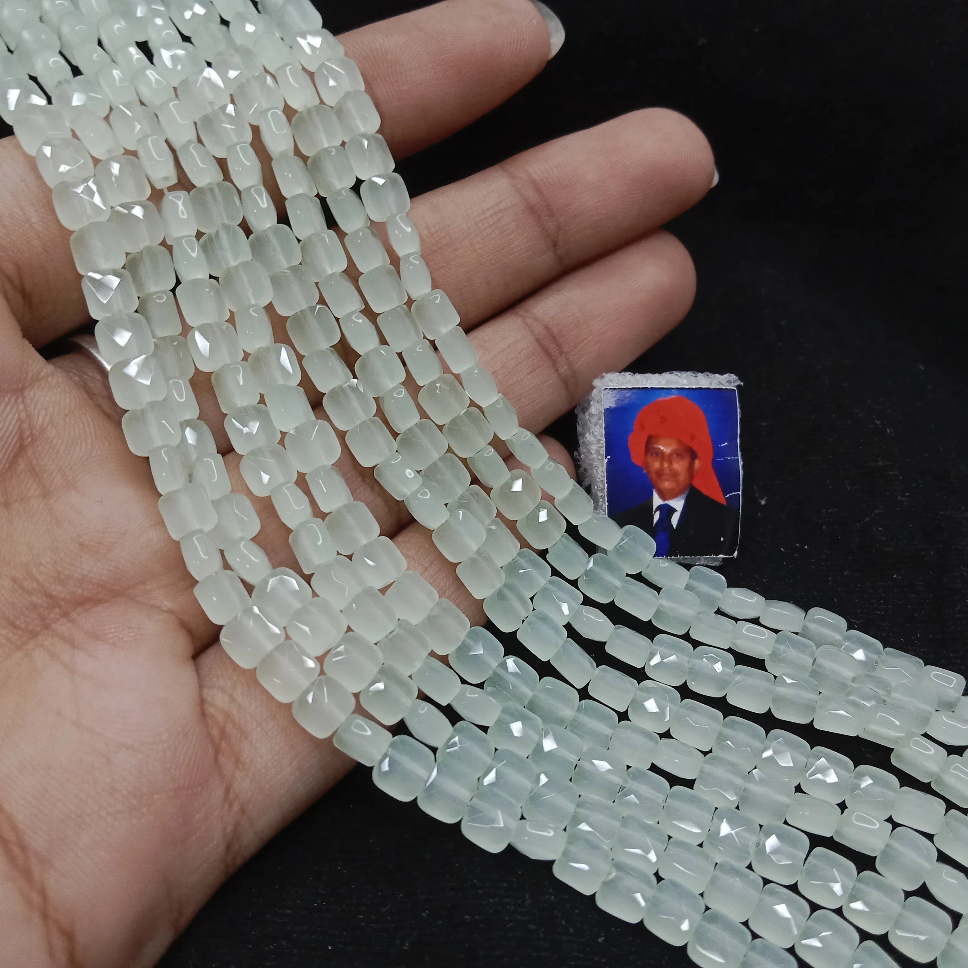 high quality mint flat square shape crystal beads 5x5mm 1 string