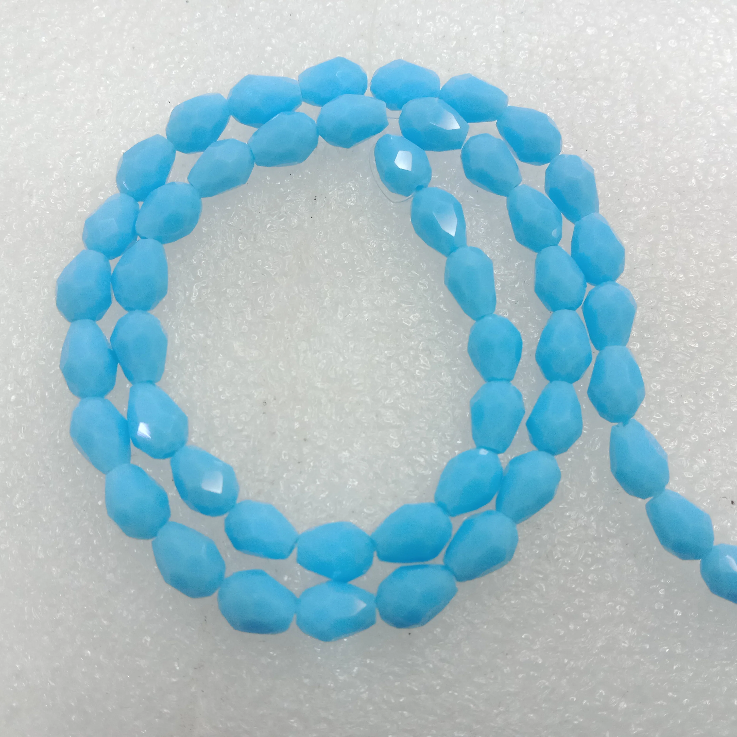 high quality light blue big drop shape crystal beads 6x8mm 1 string