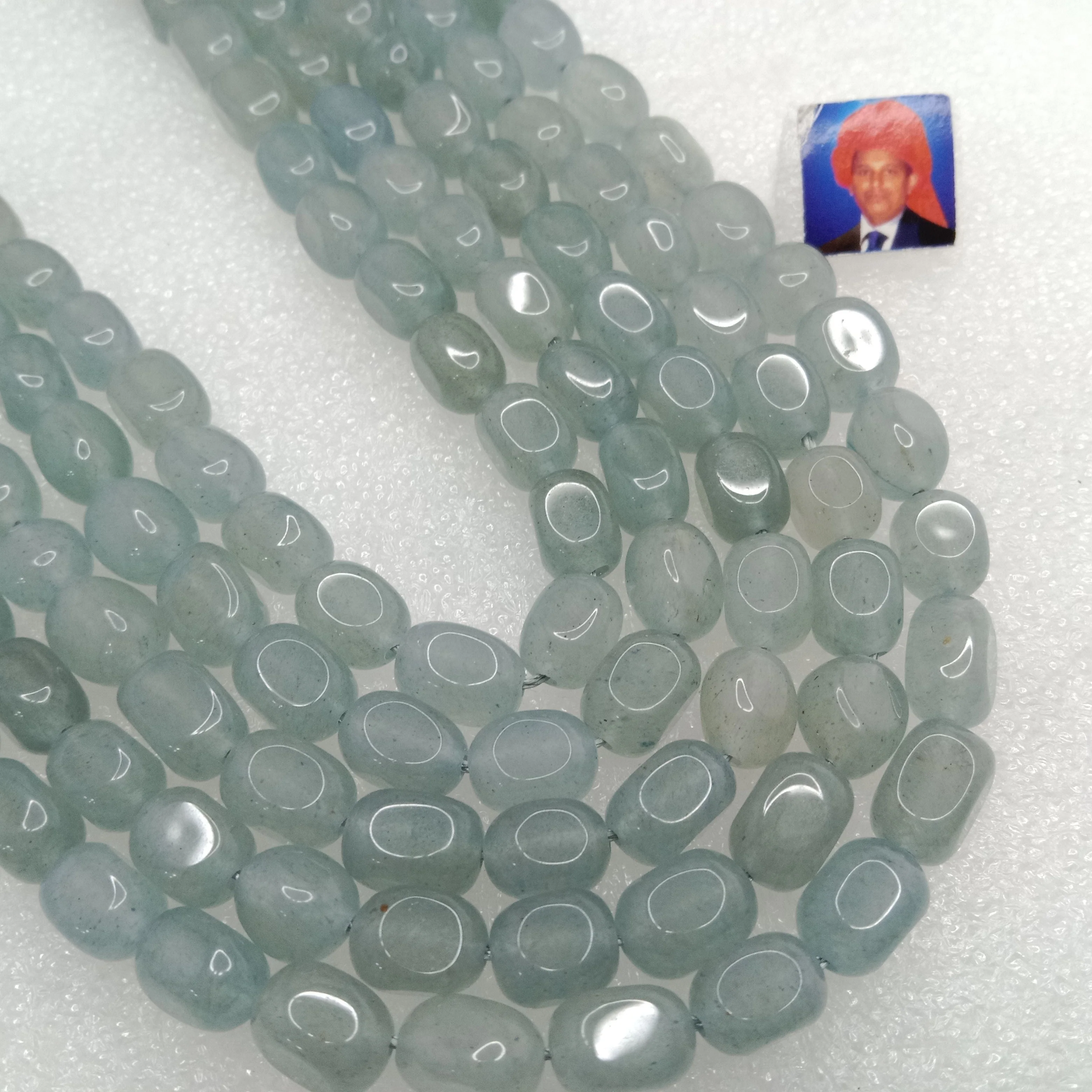 Grey High quality tumble stone beads 1 string(8x11mm)