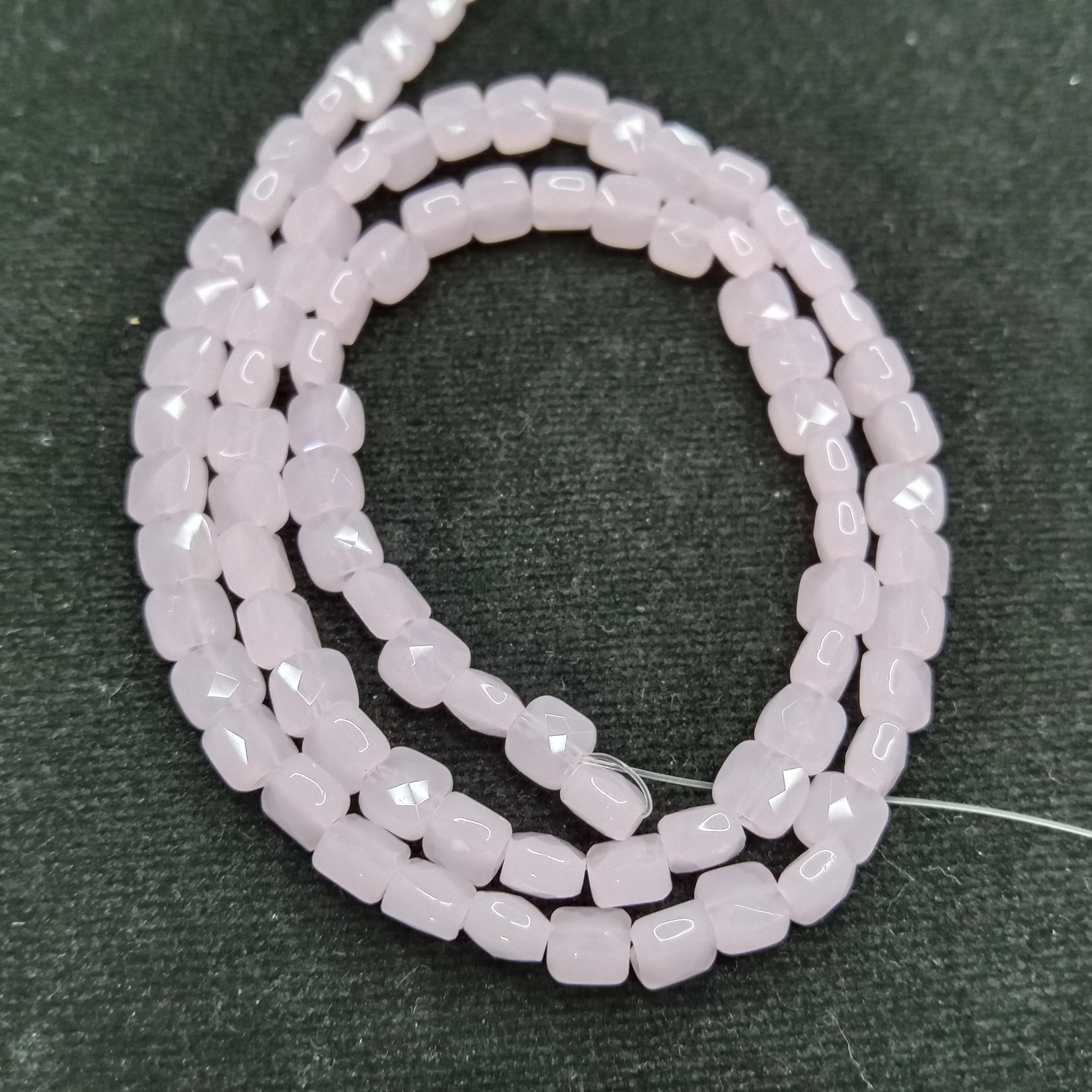 high quality pink flat square shape  crystal beads 5x5mm 1 string