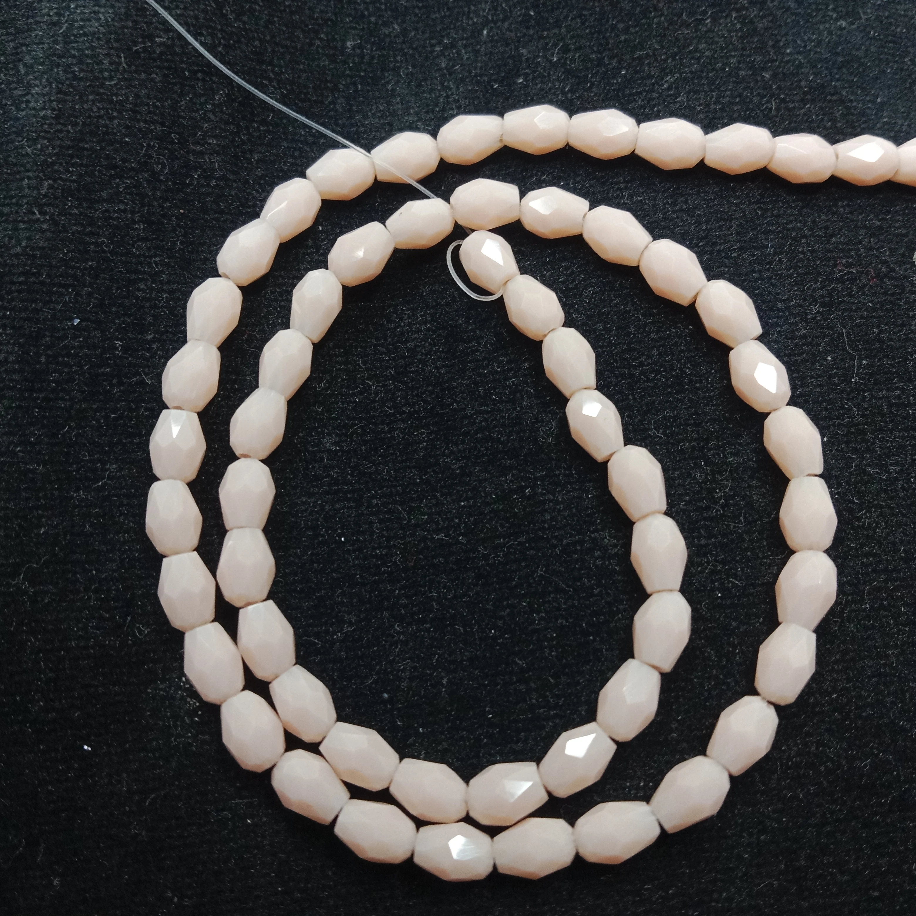 high quality drop shape cream colour crystal beads 4x4mm 1 string