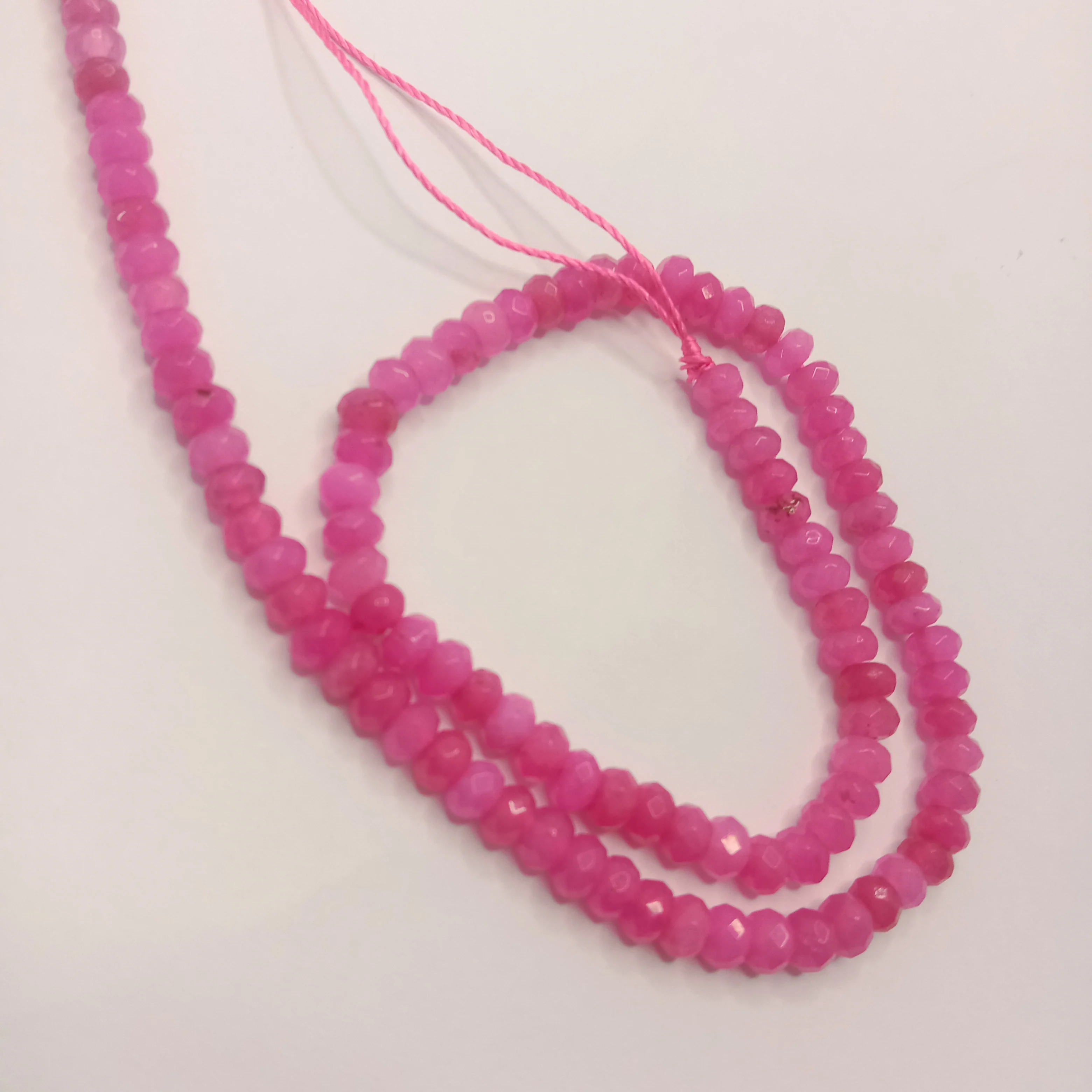 Dark pink High Quality agateRondell Beads  4mm 1 string