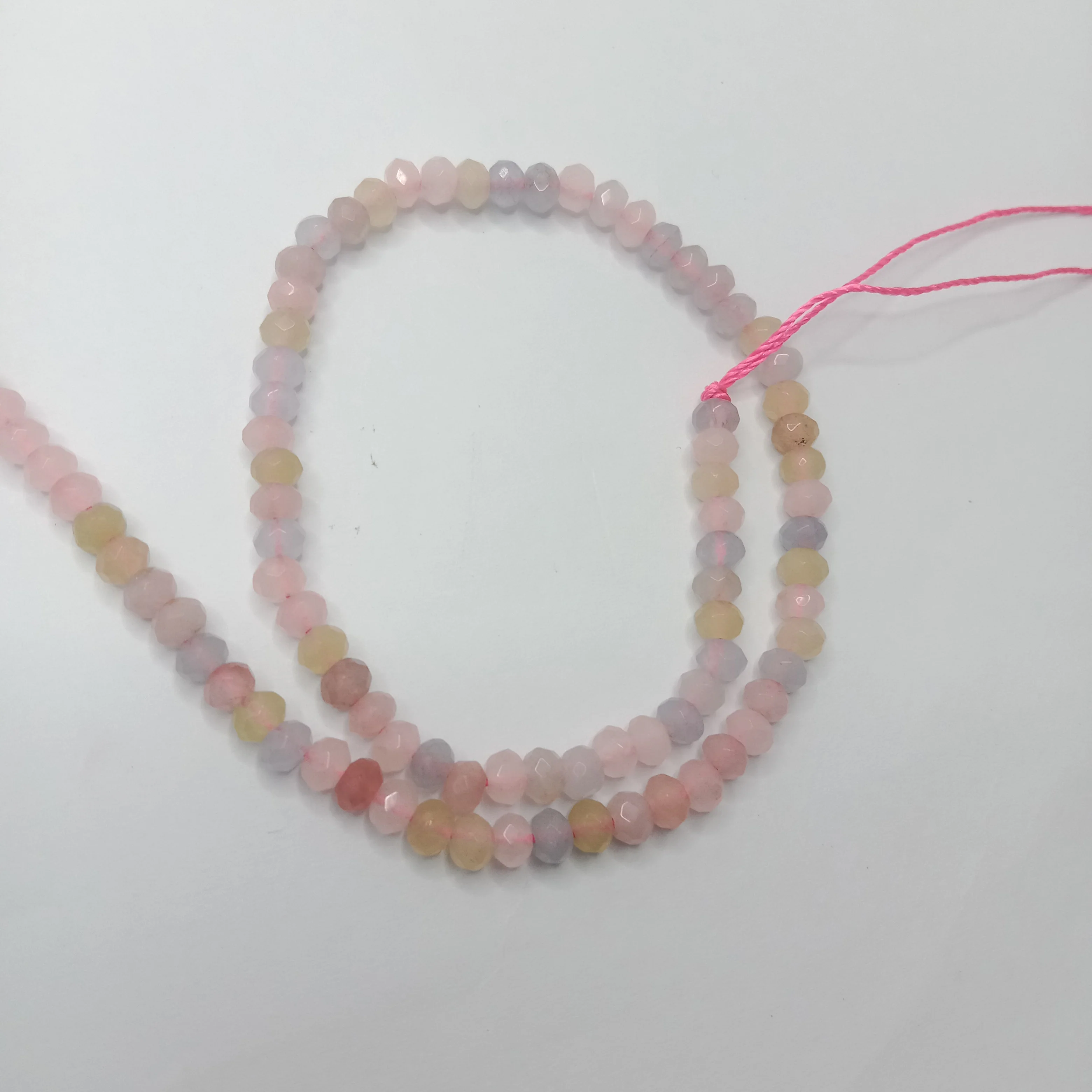 Light multi High Quality agateRondell Beads  4mm 1 string