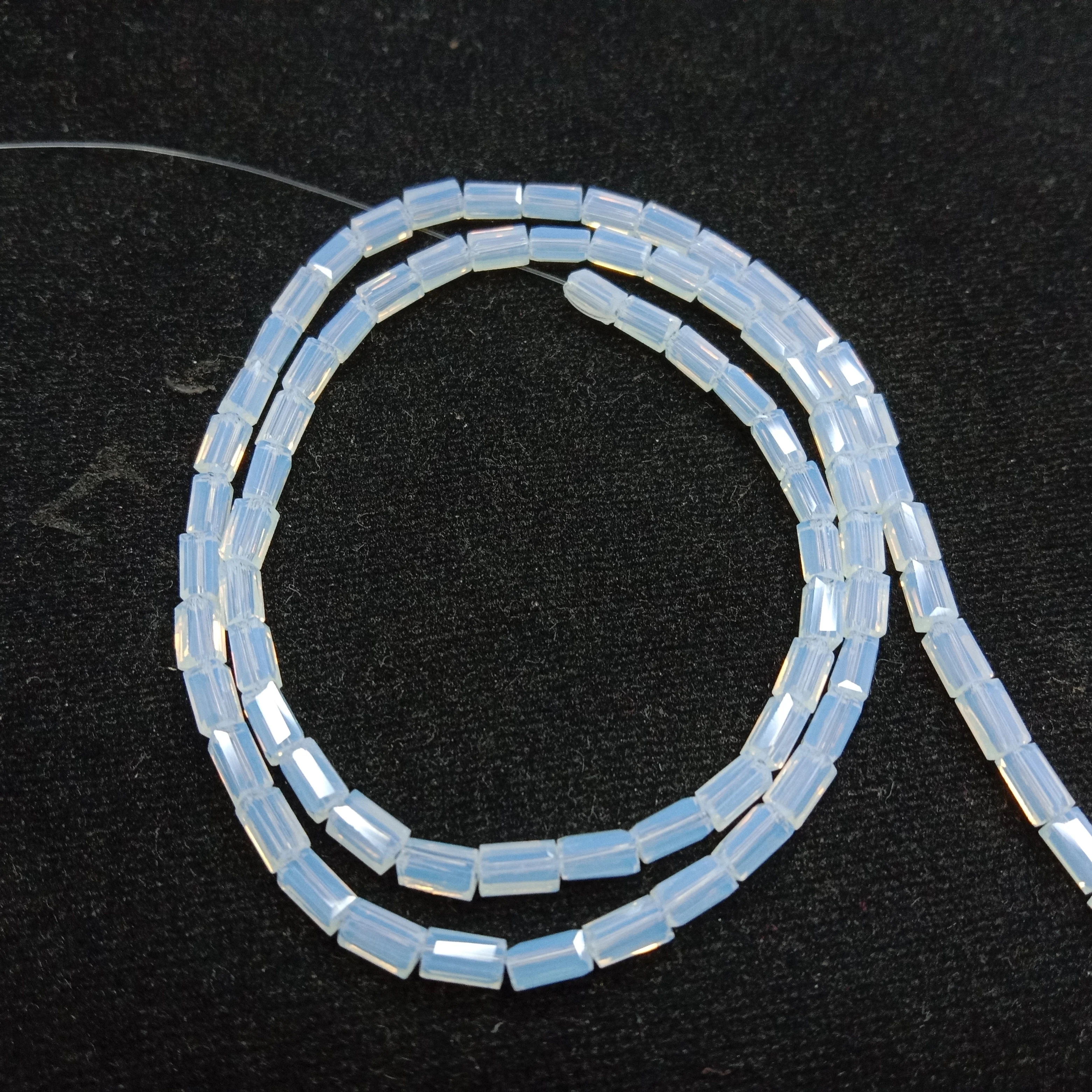 high quality white Retargel shape crystal beads 3x6mm 1 string