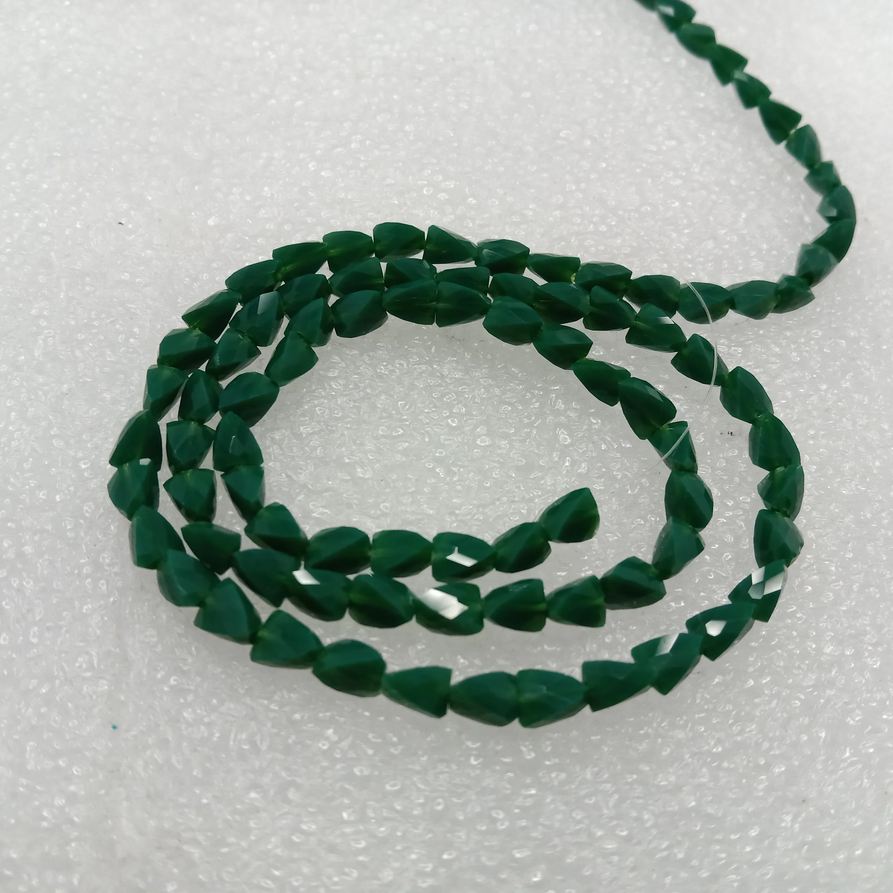 high quality dark green xcut crystal beads 6mm 1 string