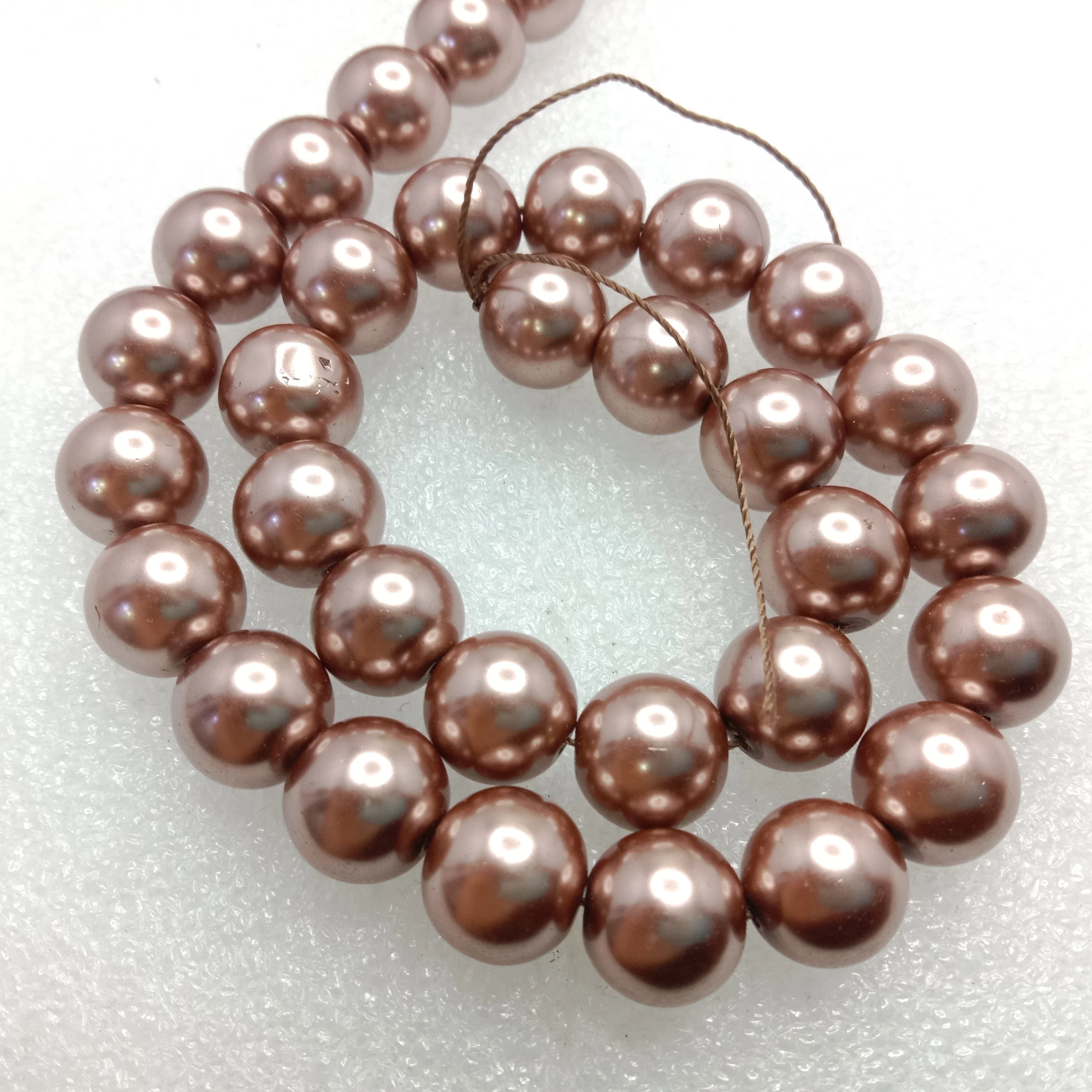 High quality bronze metallic pearls beads  12 mm 1 string