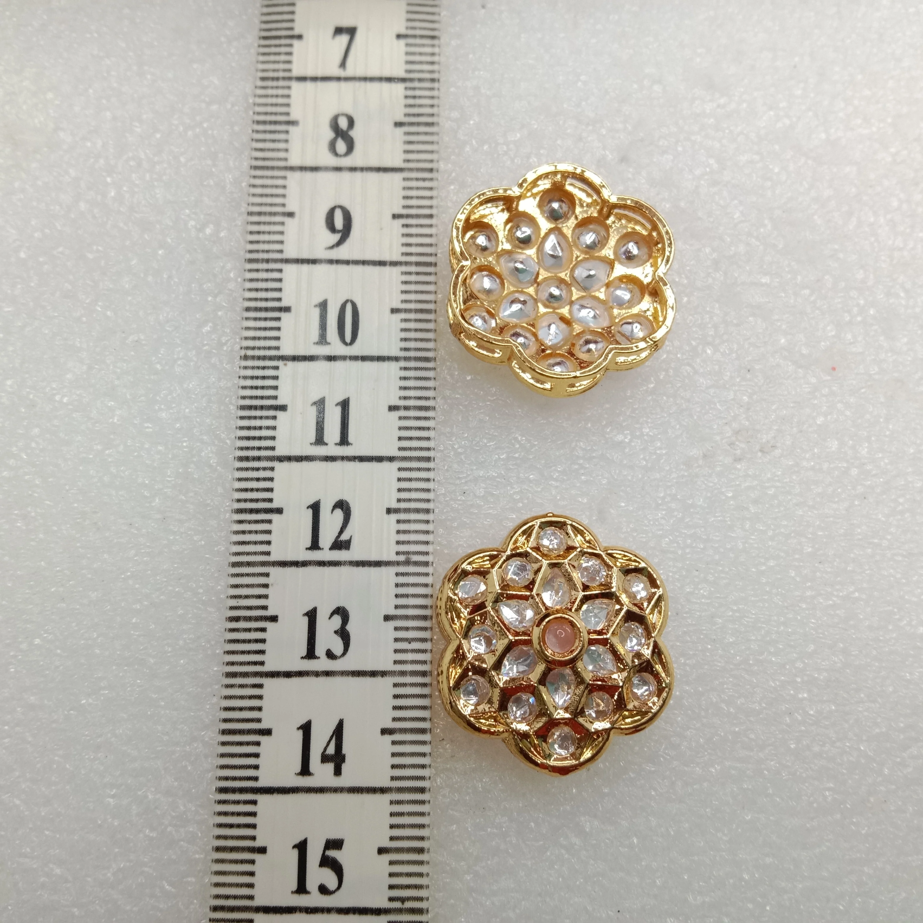 Light pink(4pcs) high quality  flower shape kundan connectors 21mm(2cm)