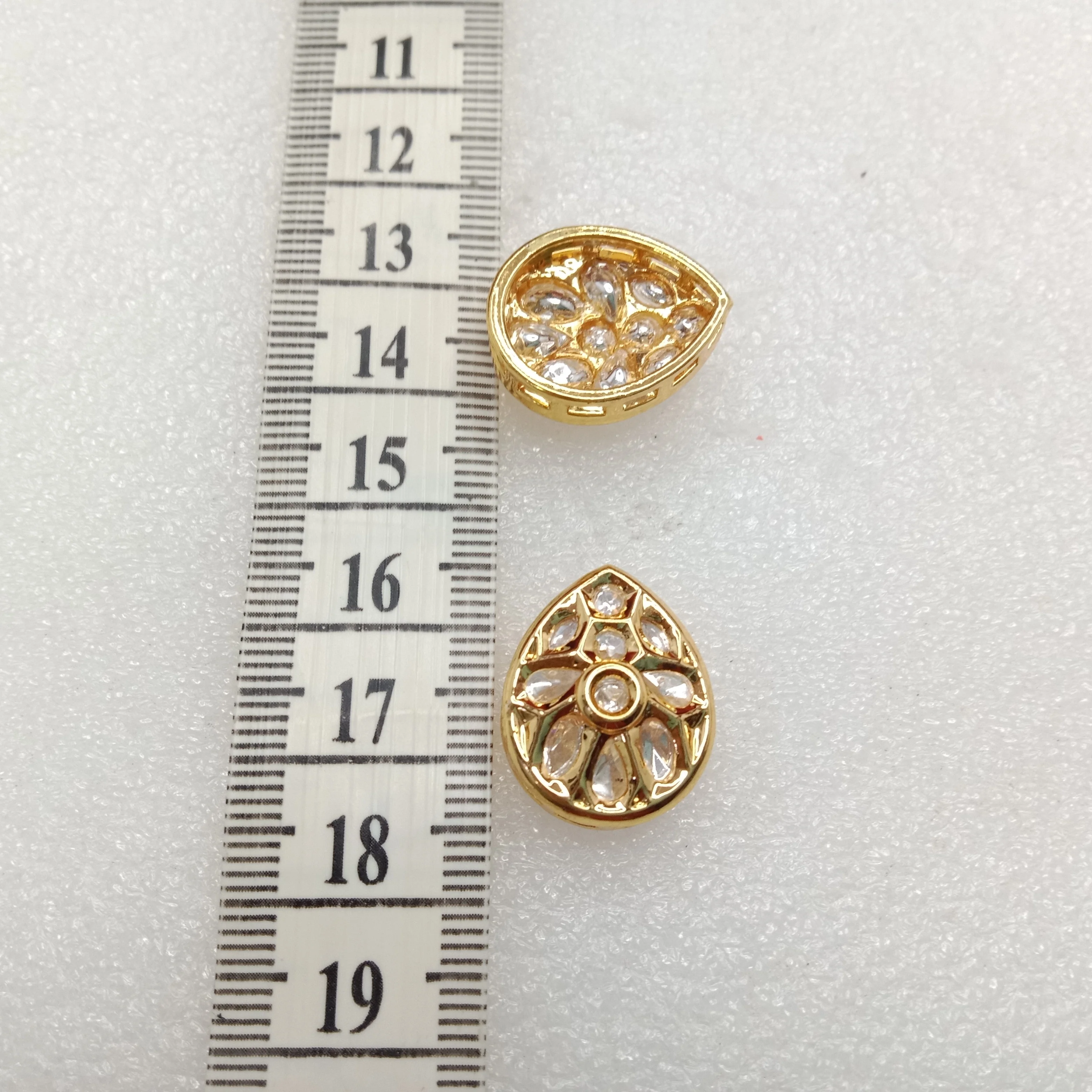 White (6pcs) high quality drop shape kundan connectors 20mm(2cm)