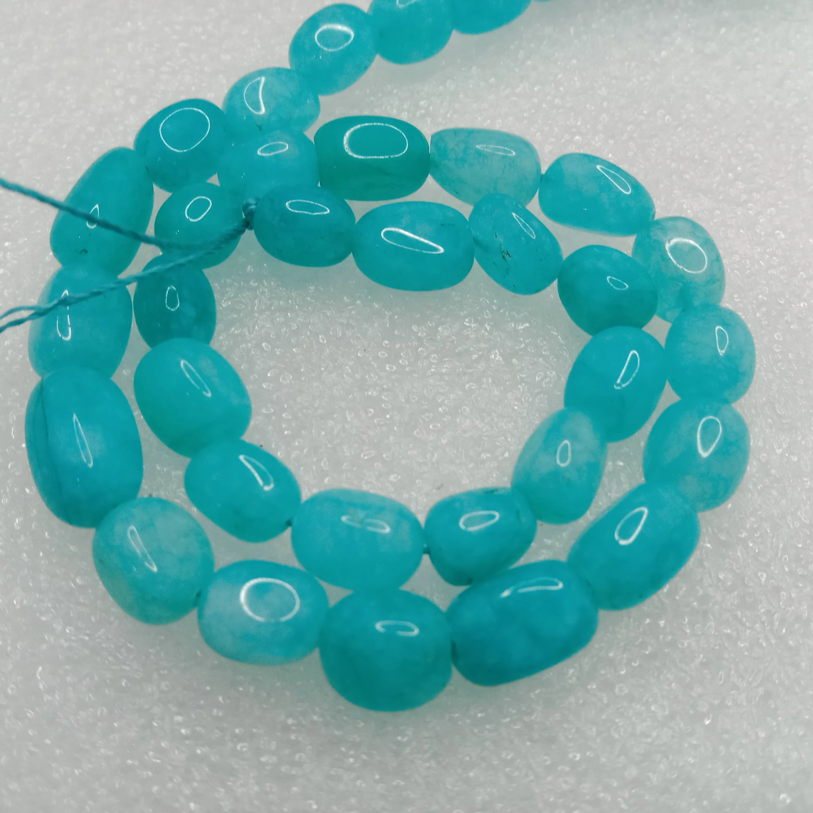Blue amazonit High quality tumble stone beads 1 string (8x11mm)