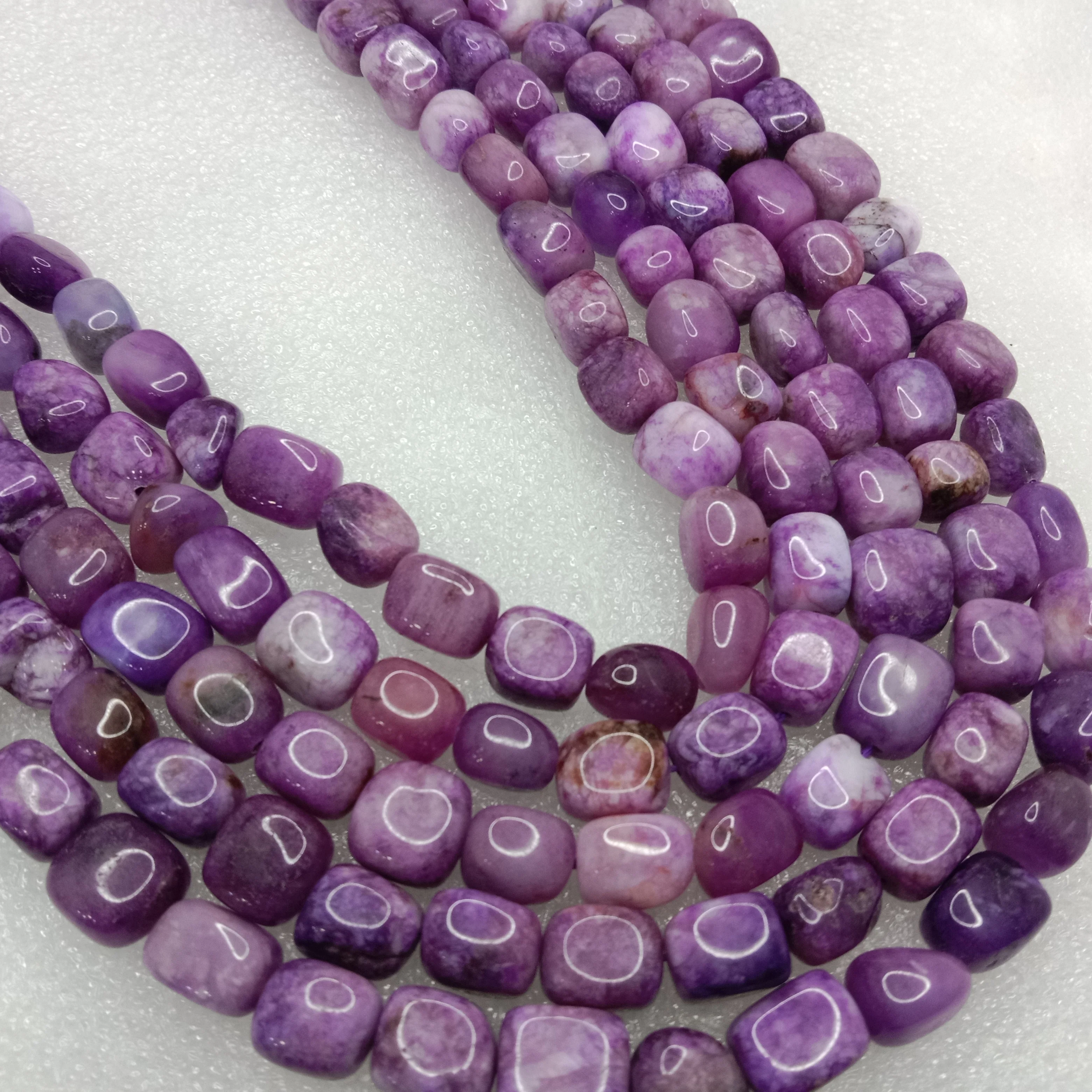Purple muscovite emeytist High quality tumble stone beads 1 string