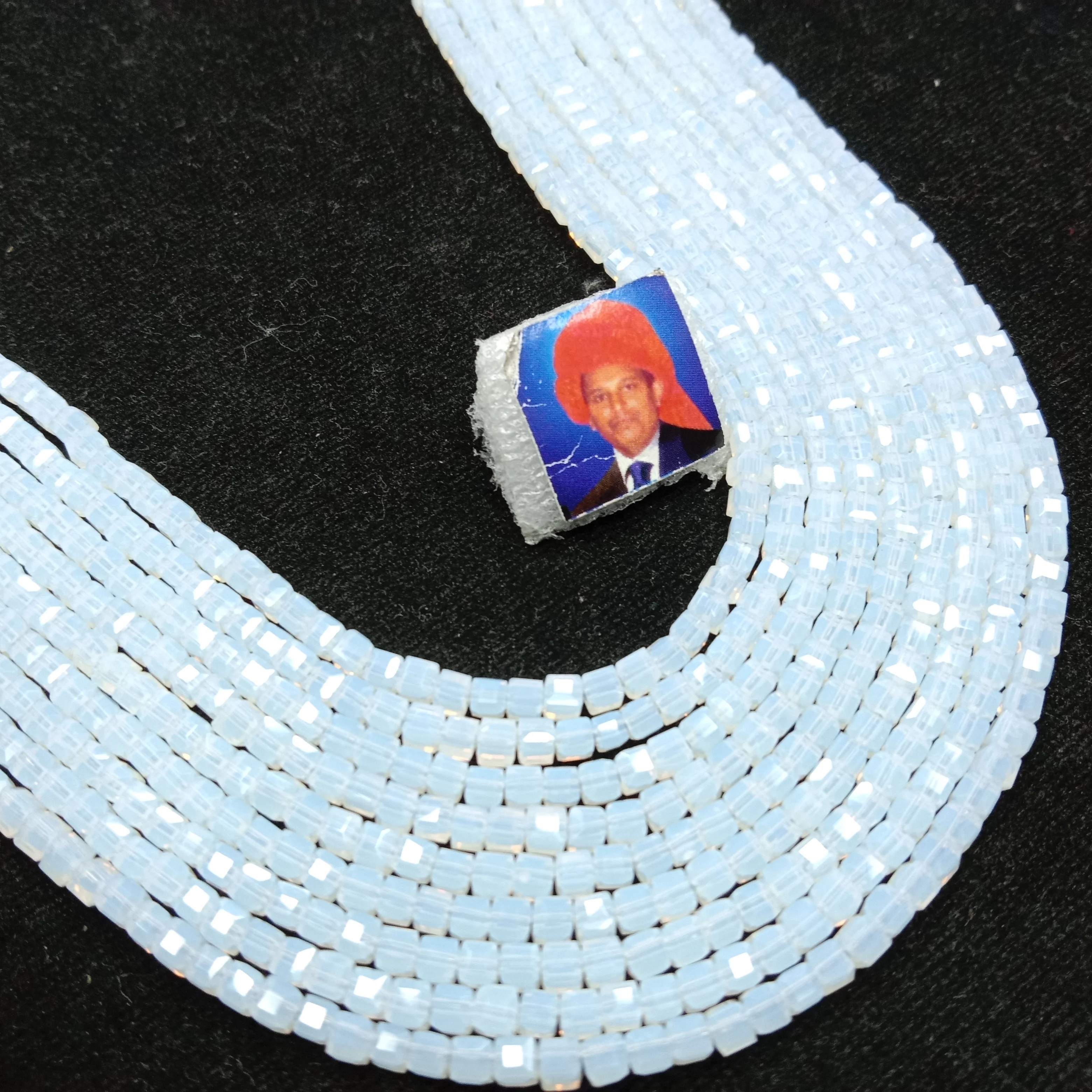 high quality white square shape crystal beads 3mm 1 string