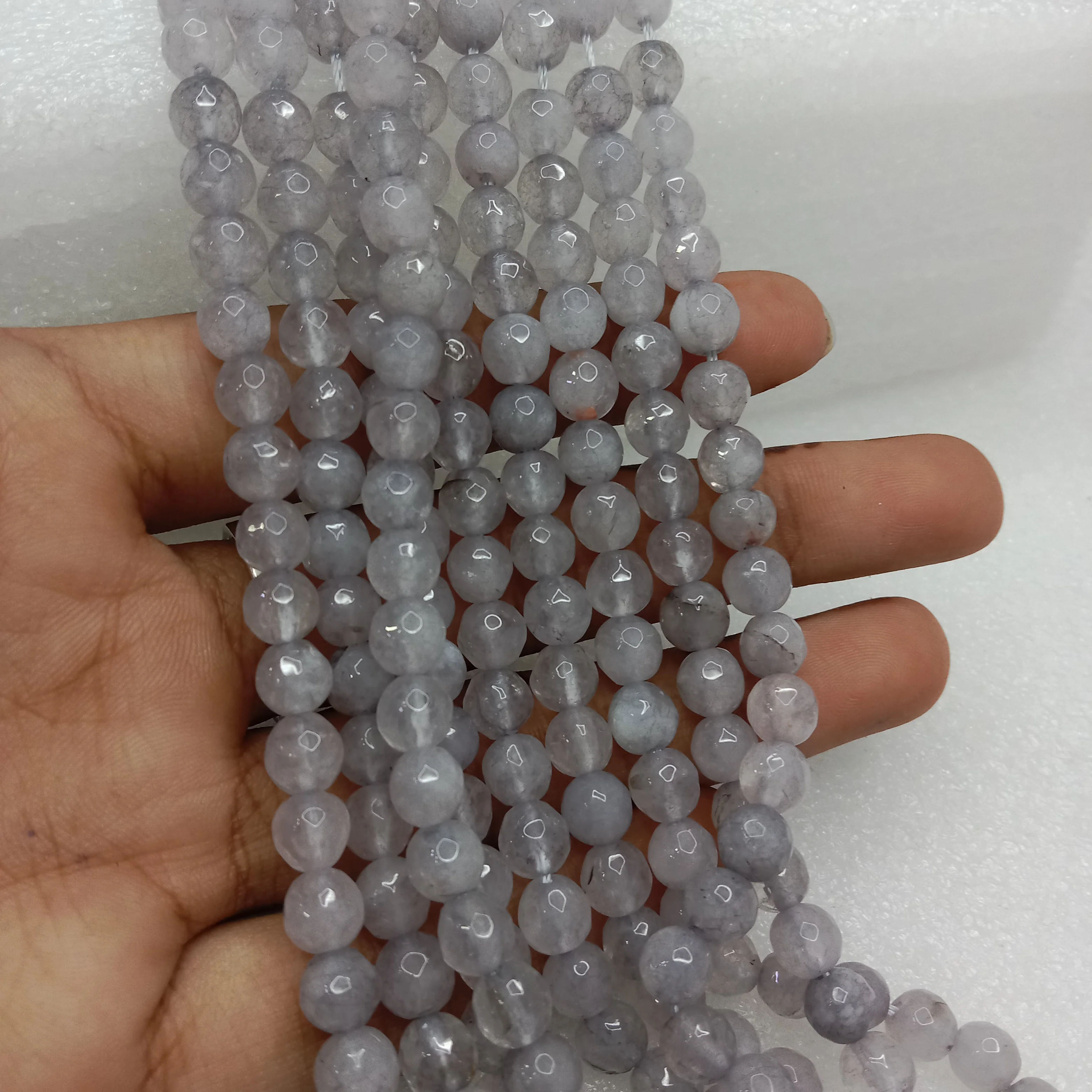 Light grey High Quality agate Round Beads 6mm 1 string(60pcs)