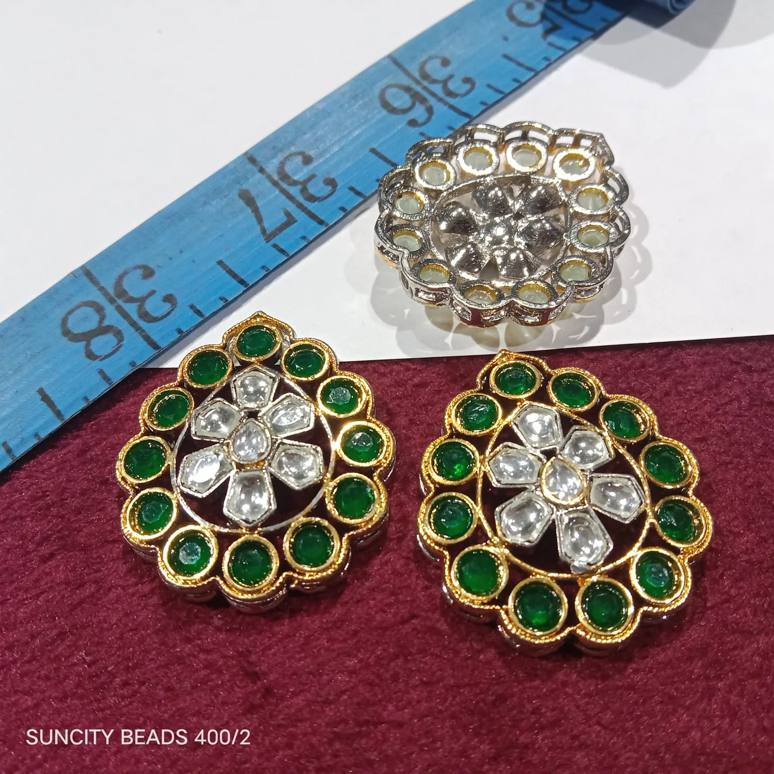 Dark green drop shape (2pcs)high quality AD connectors(5cm)