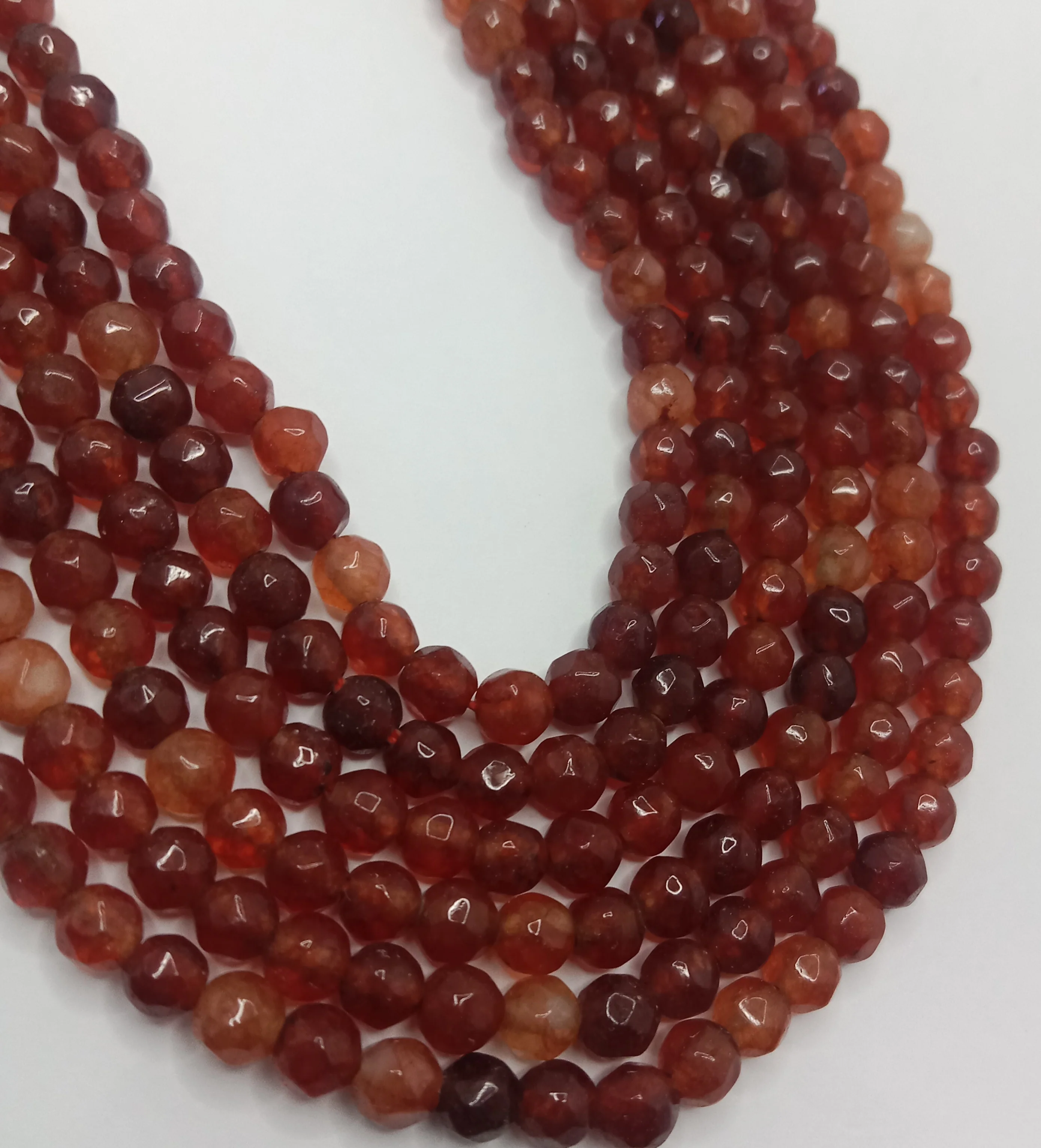 Shaded brown High Quality agate Round Beads 4mm 1 string