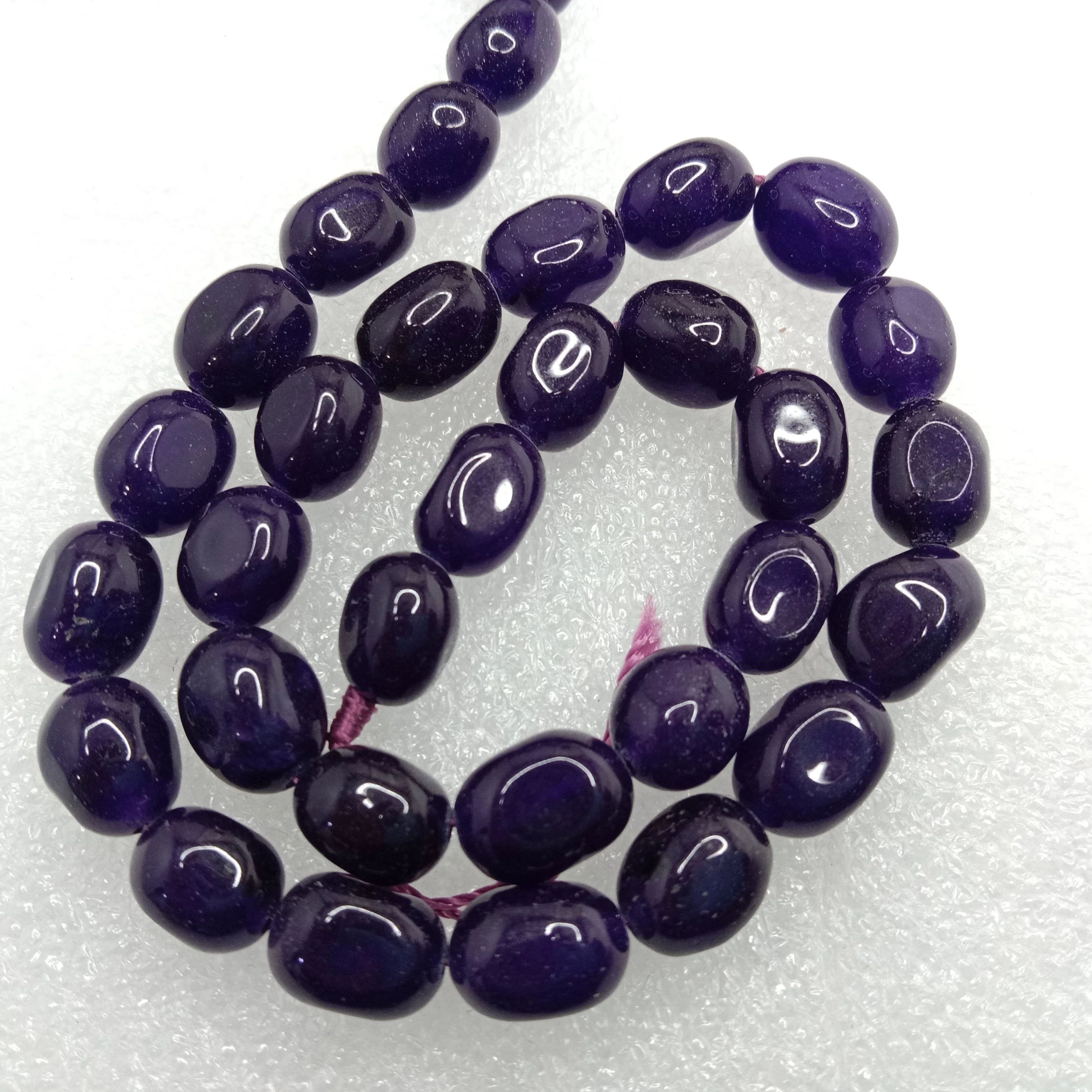Purple amethyst  High quality tumble stone beads 1 string(8x11mm)