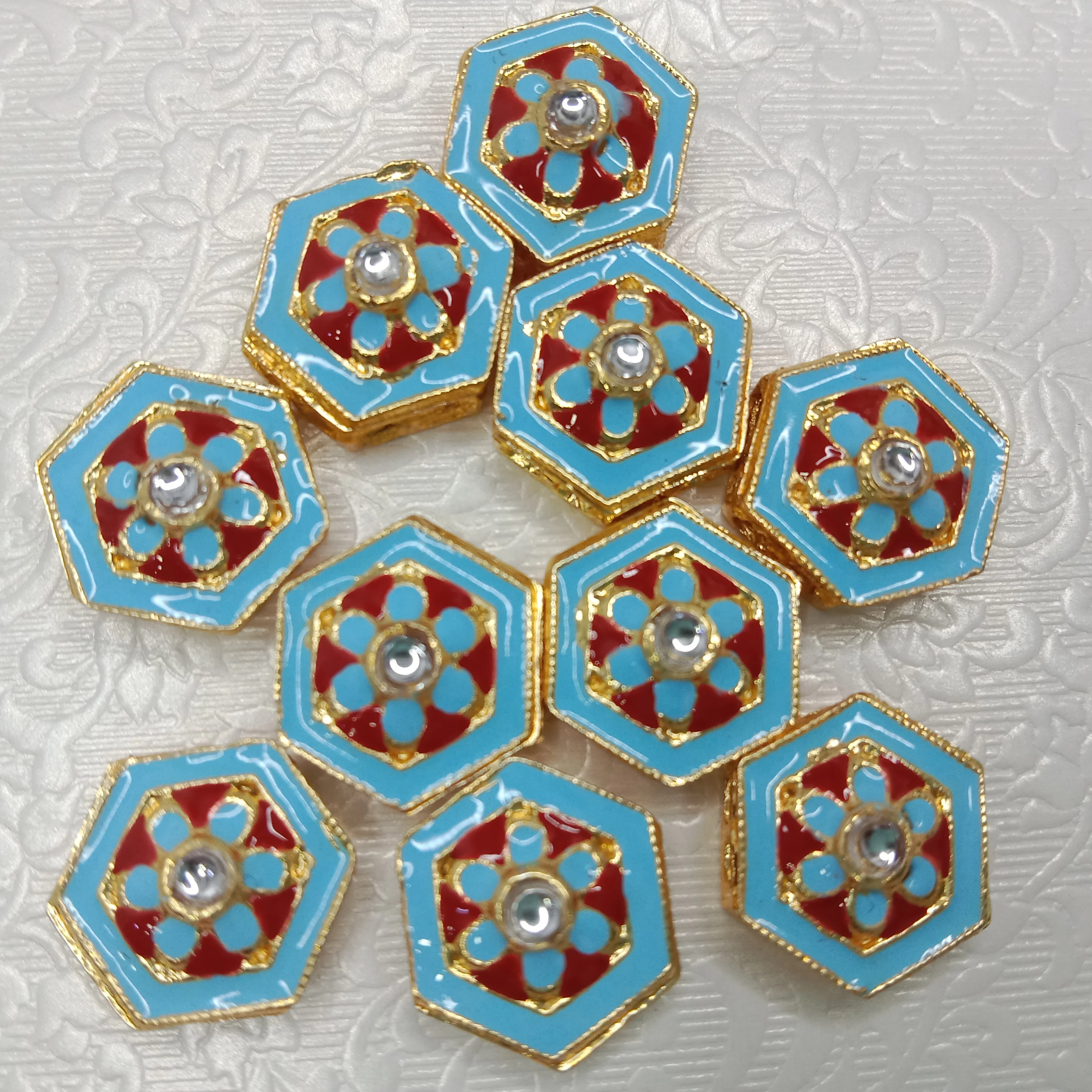 Meenakari kundan connectors 20pcs