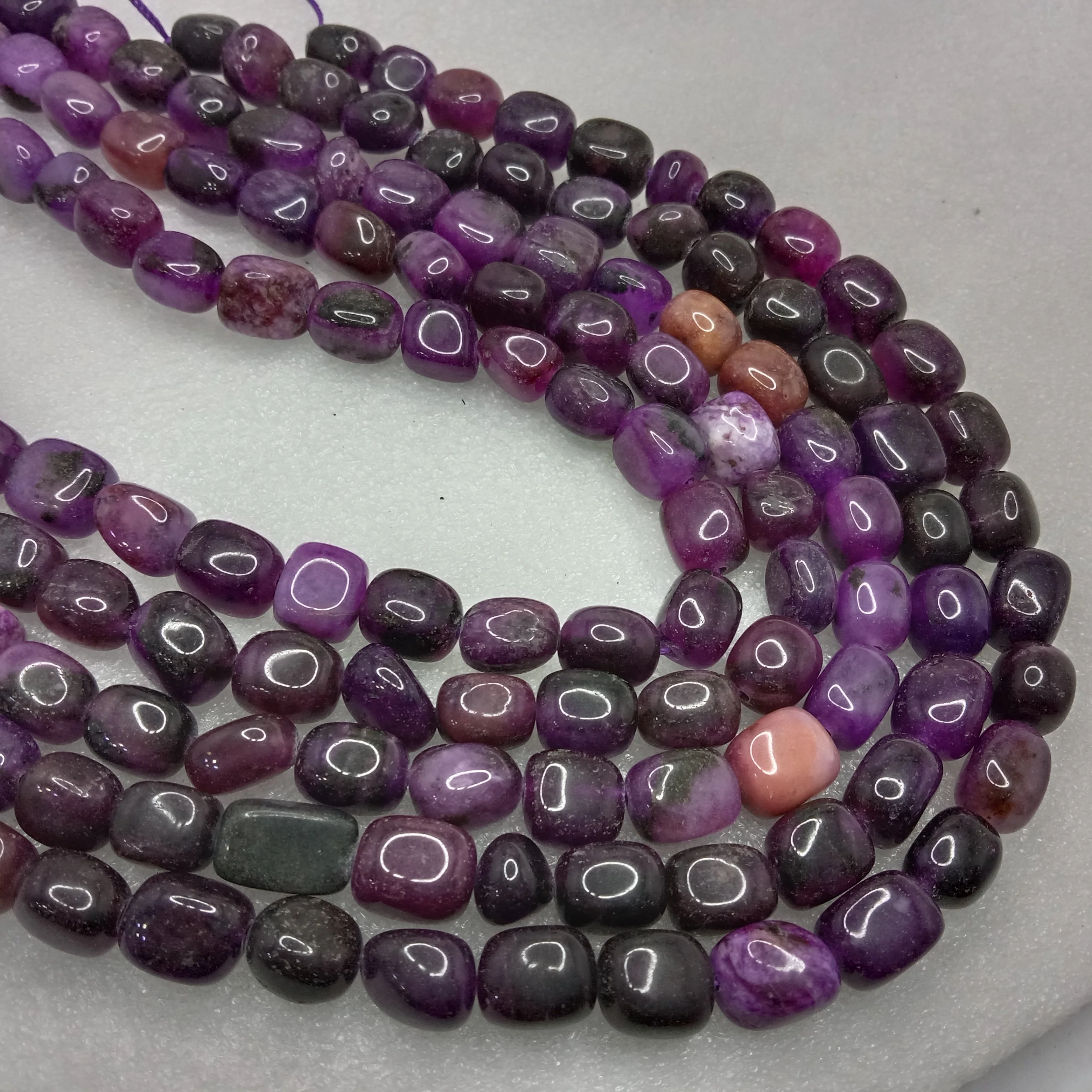 Purple emeytist High quality tumble stone beads 1 string