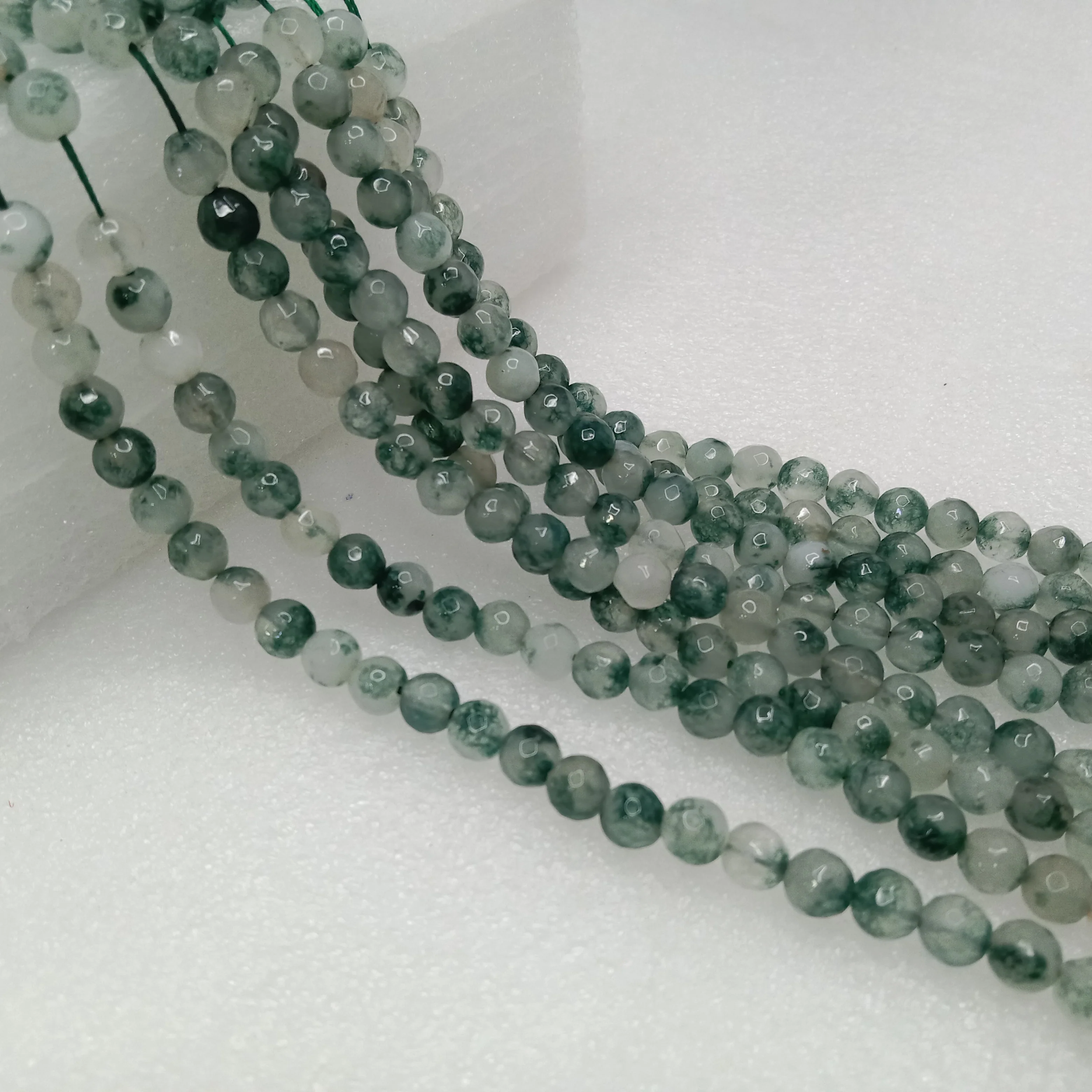 Mint shaded green High Quality agate Round Beads 6mm 1 string(60pcs)