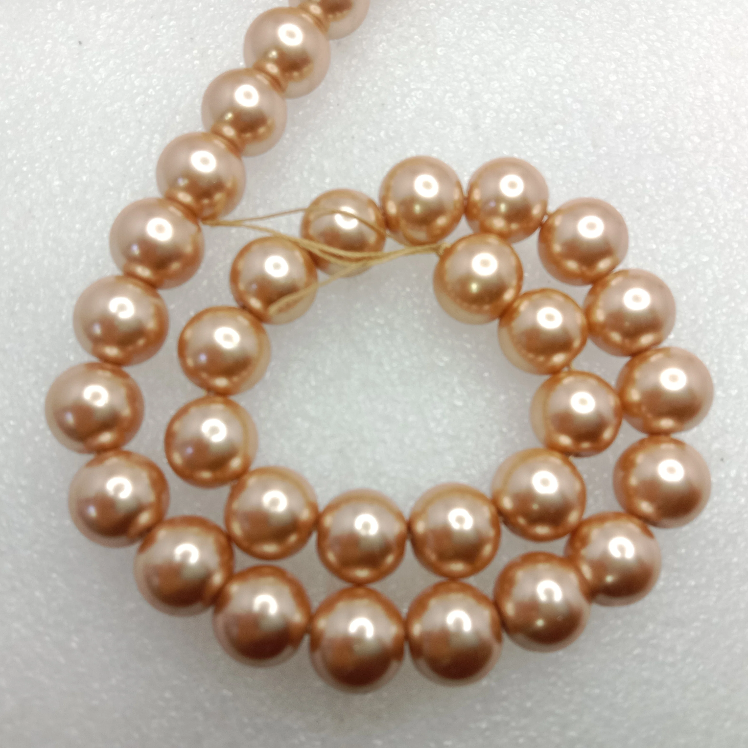 High quality light bronze metallic pearls 12 mm 1 string